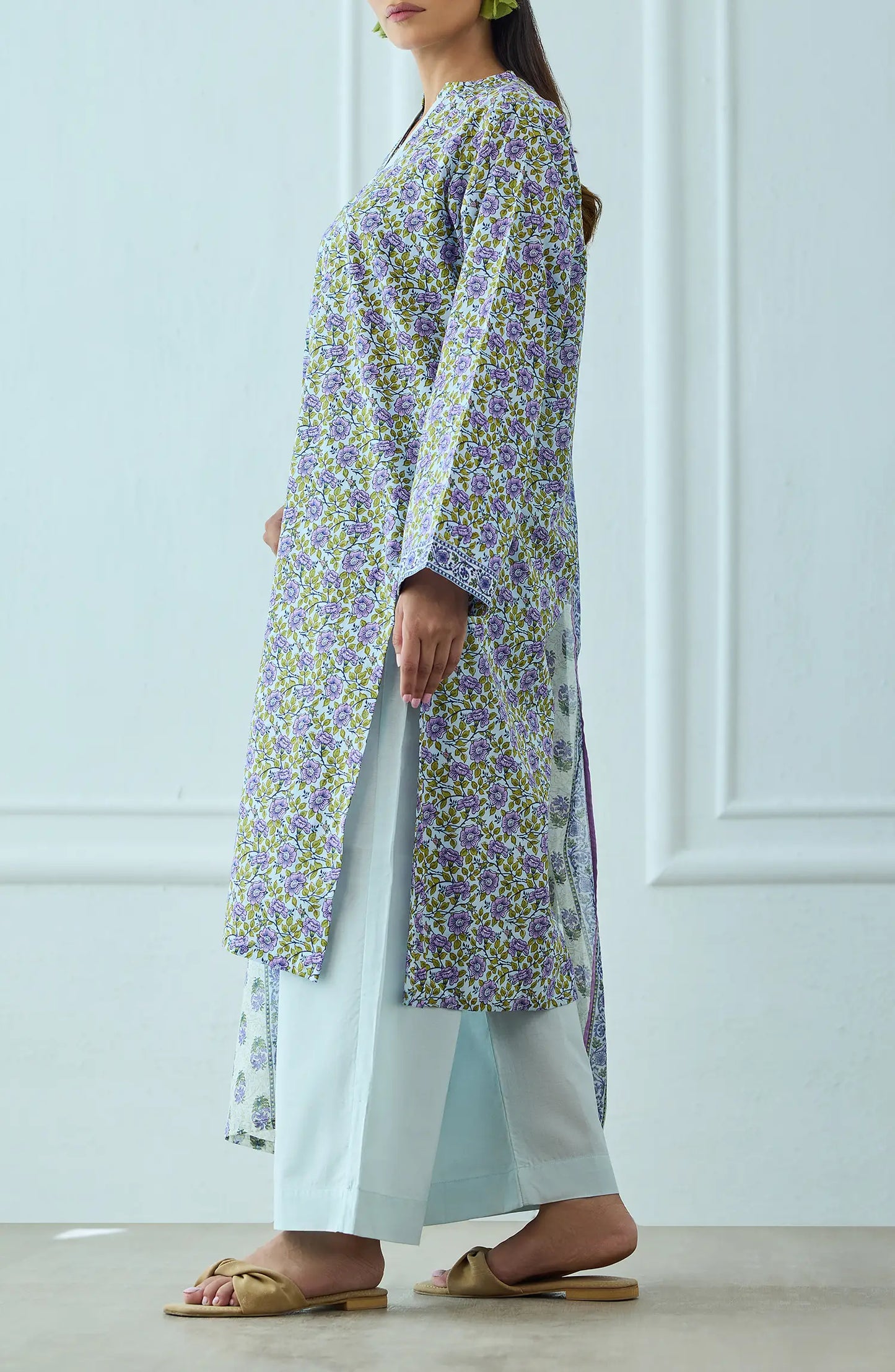 Unstitched | 3 Piece | Printed | Lawn Shirt | OTL-25-495/U BEIGE