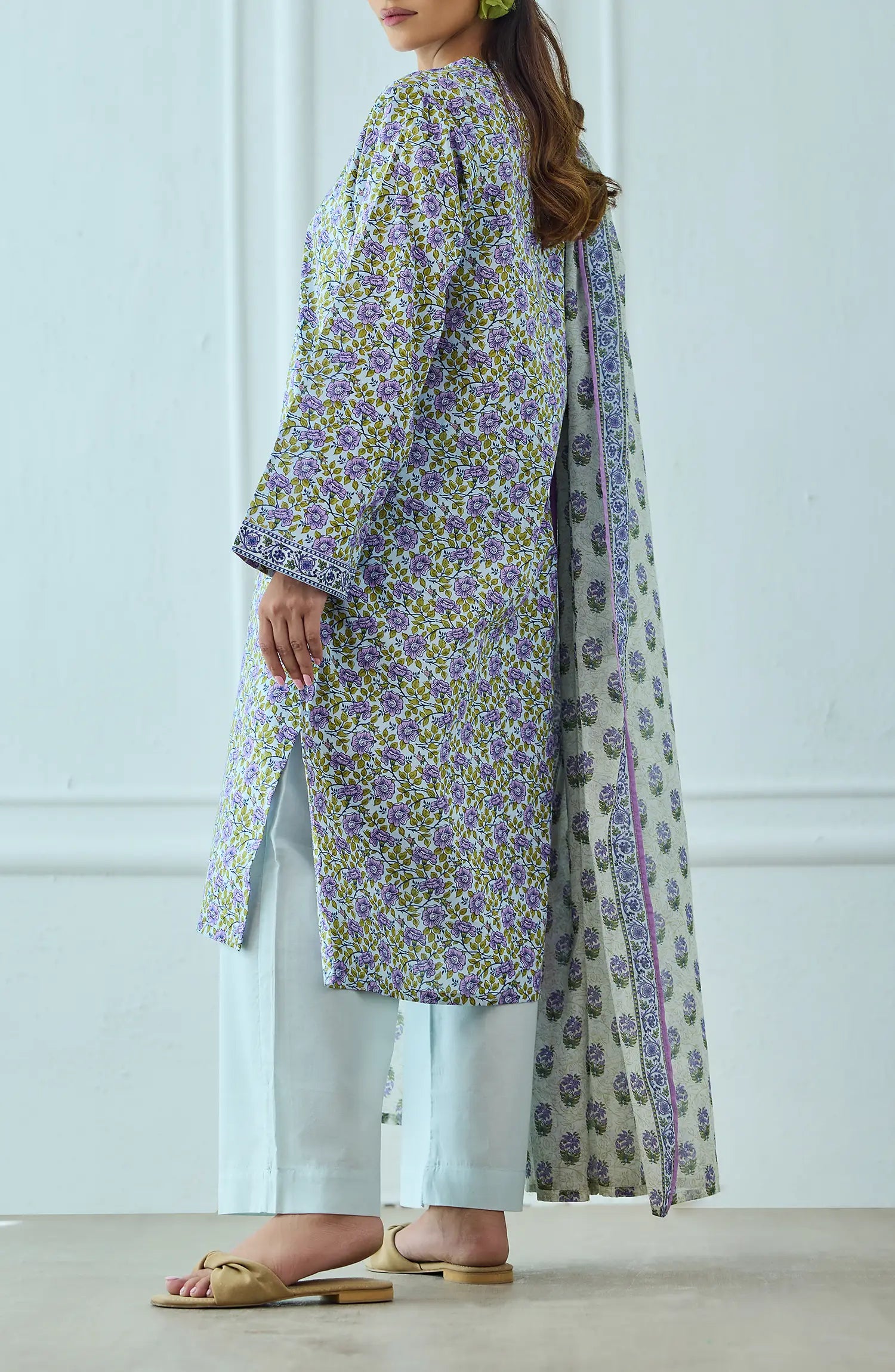 Unstitched | 3 Piece | Printed | Lawn Shirt | OTL-25-495/U BEIGE