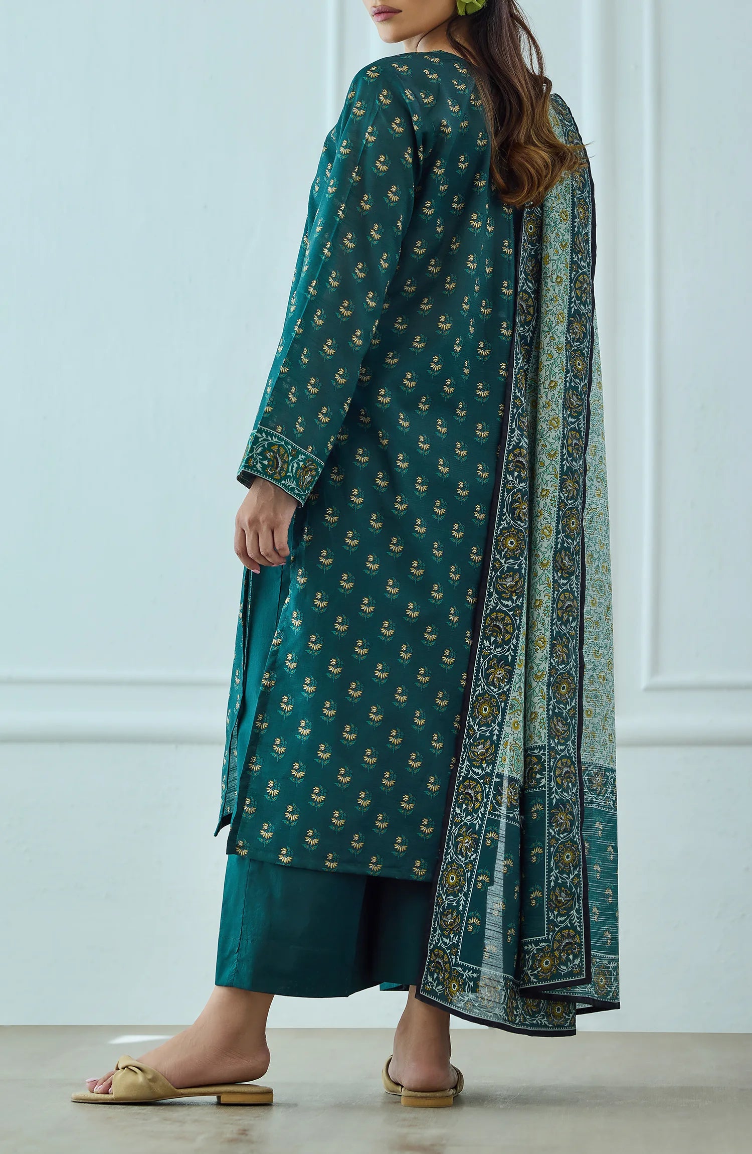 Unstitched | 3 Piece | Printed | Texture Lawn Shirt | OTL-25-468/U GREEN