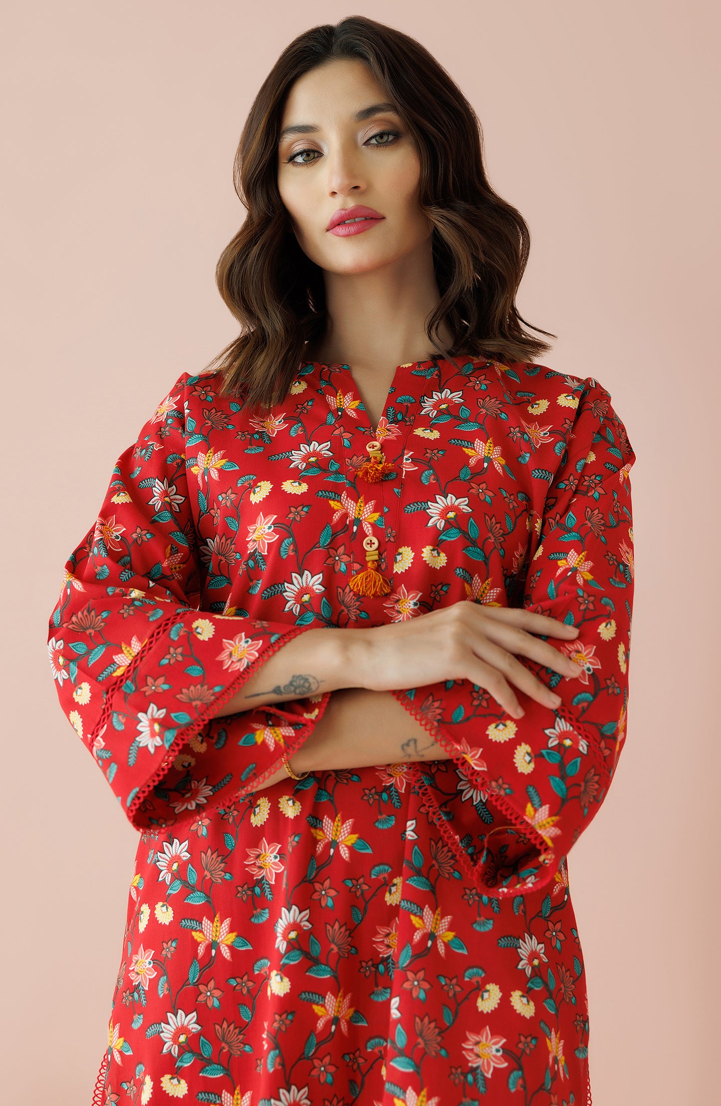 NRDS-24-042/S RED LAWN Women READY TO WEAR SHIRT PANTS
