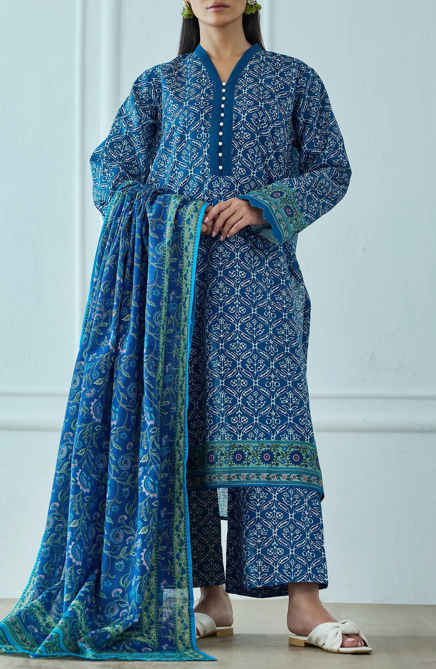 Unstitched | 3 Piece | Printed | Khaddar Shirt | OTL-25-450/U TEAL