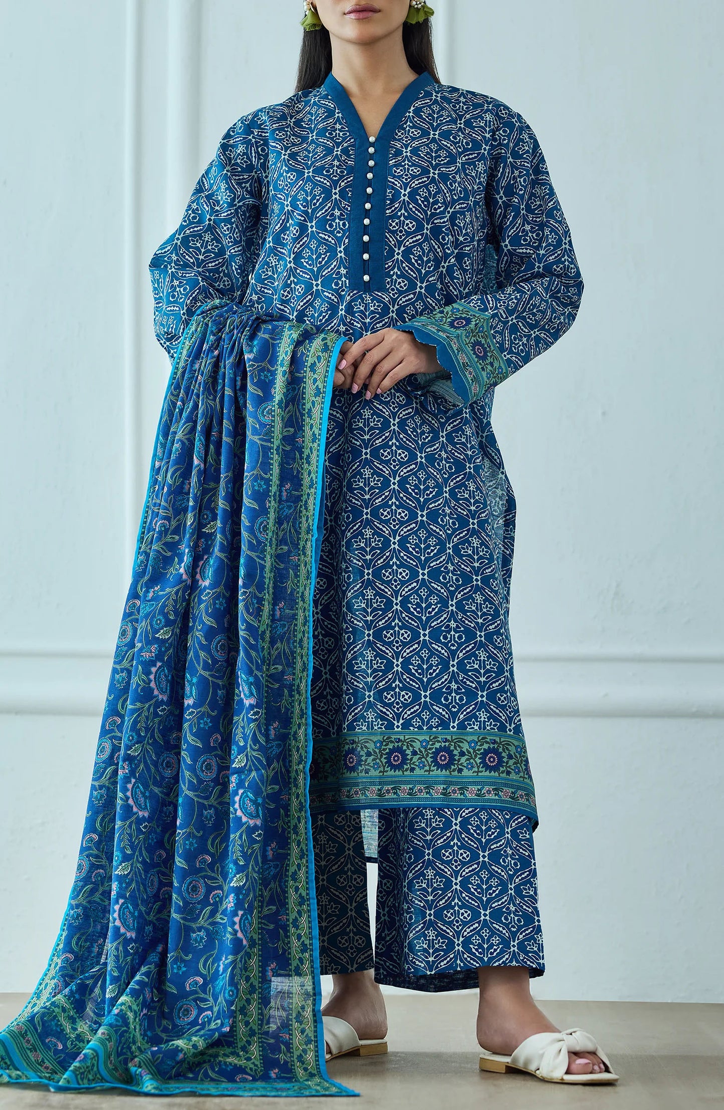 Unstitched | 3 Piece | Printed | Khaddar Shirt | OTL-25-450/U TEAL