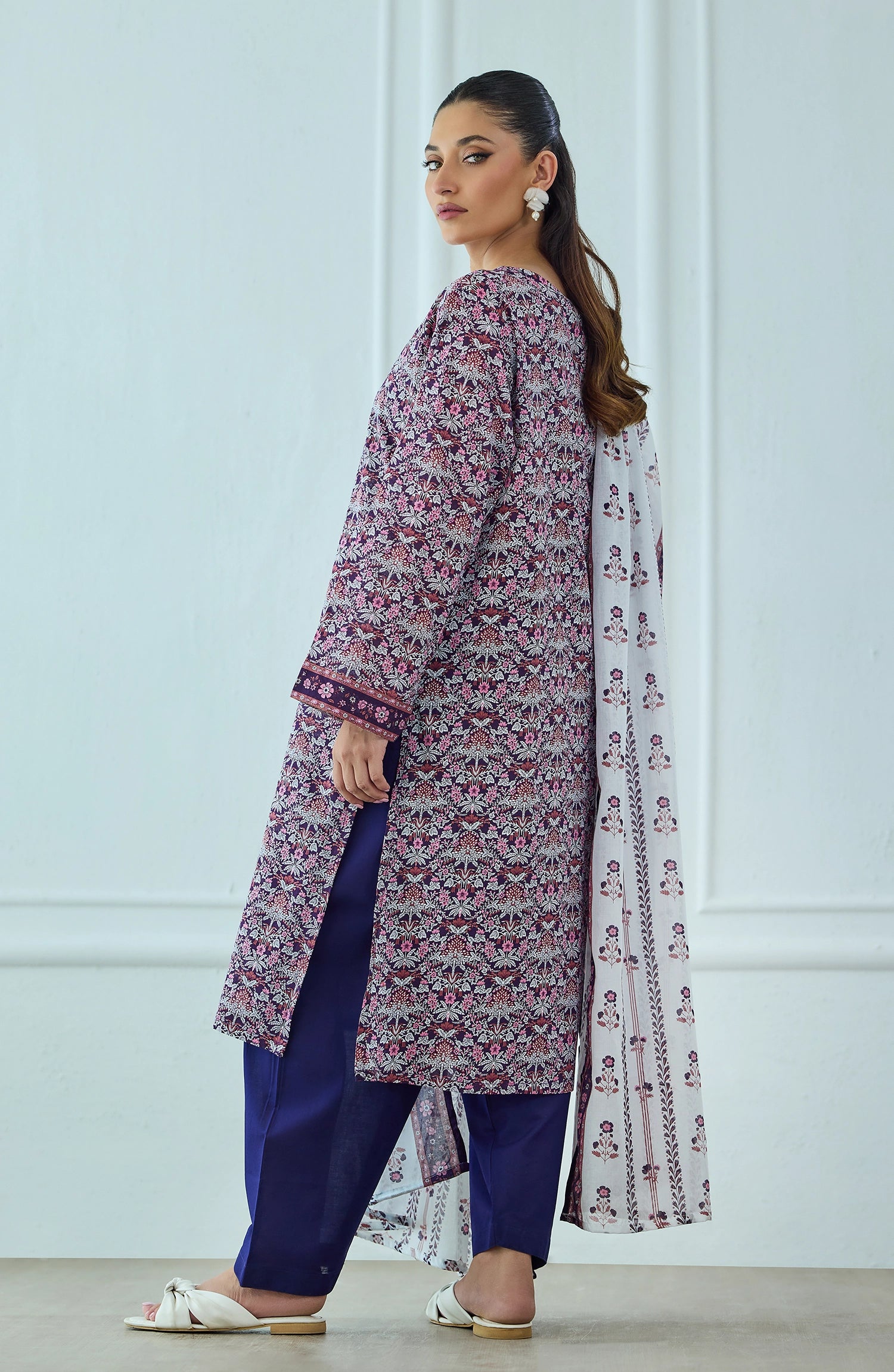 Unstitched | 3 Piece | Printed | Lawn Shirt | OTL-25-502/U PURPLE