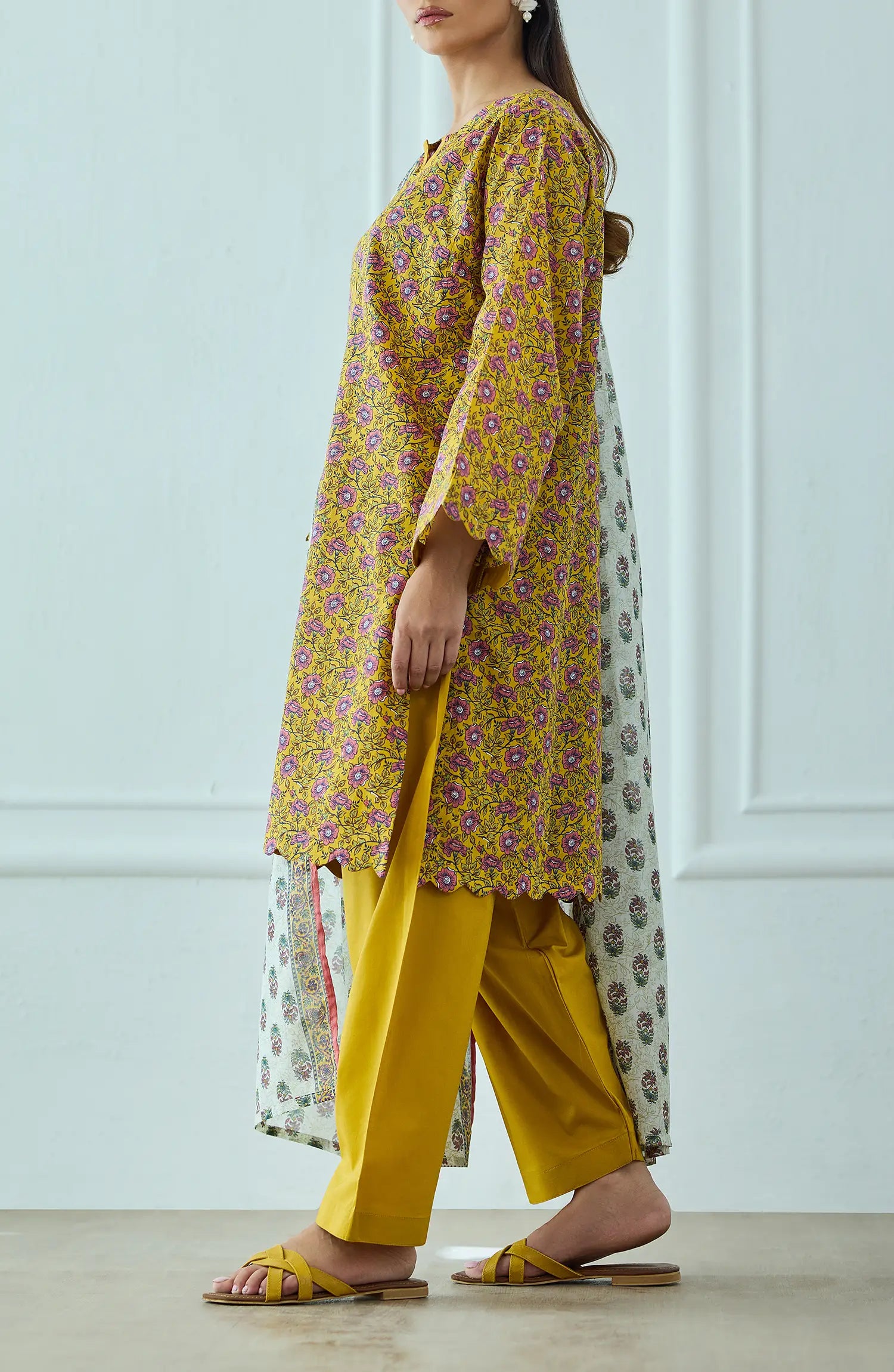 Unstitched | 3 Piece | Printed | Lawn Shirt | OTL-25-494/U BEIGE