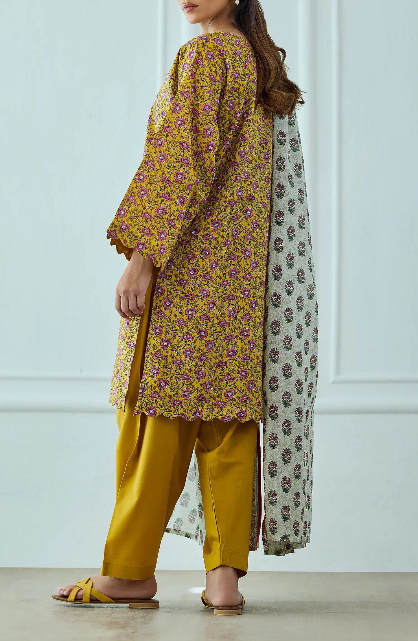 Unstitched | 3 Piece | Printed | Lawn Shirt | OTL-25-494/U BEIGE