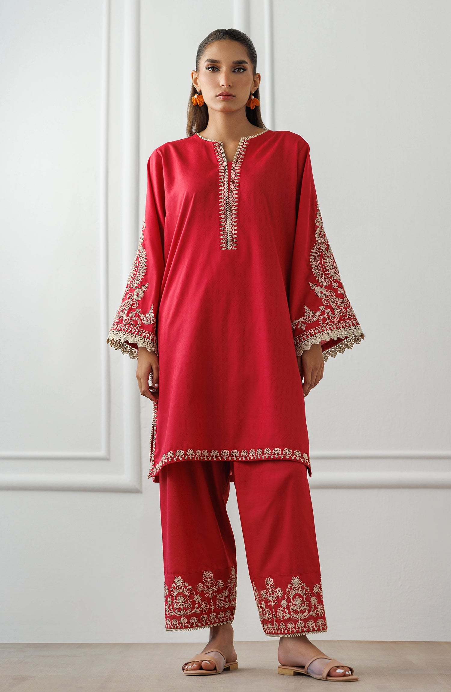 Stitched | 2 Piece | Embroidered |  Jacquard Shirt | WRCJ25S-2010/S RED