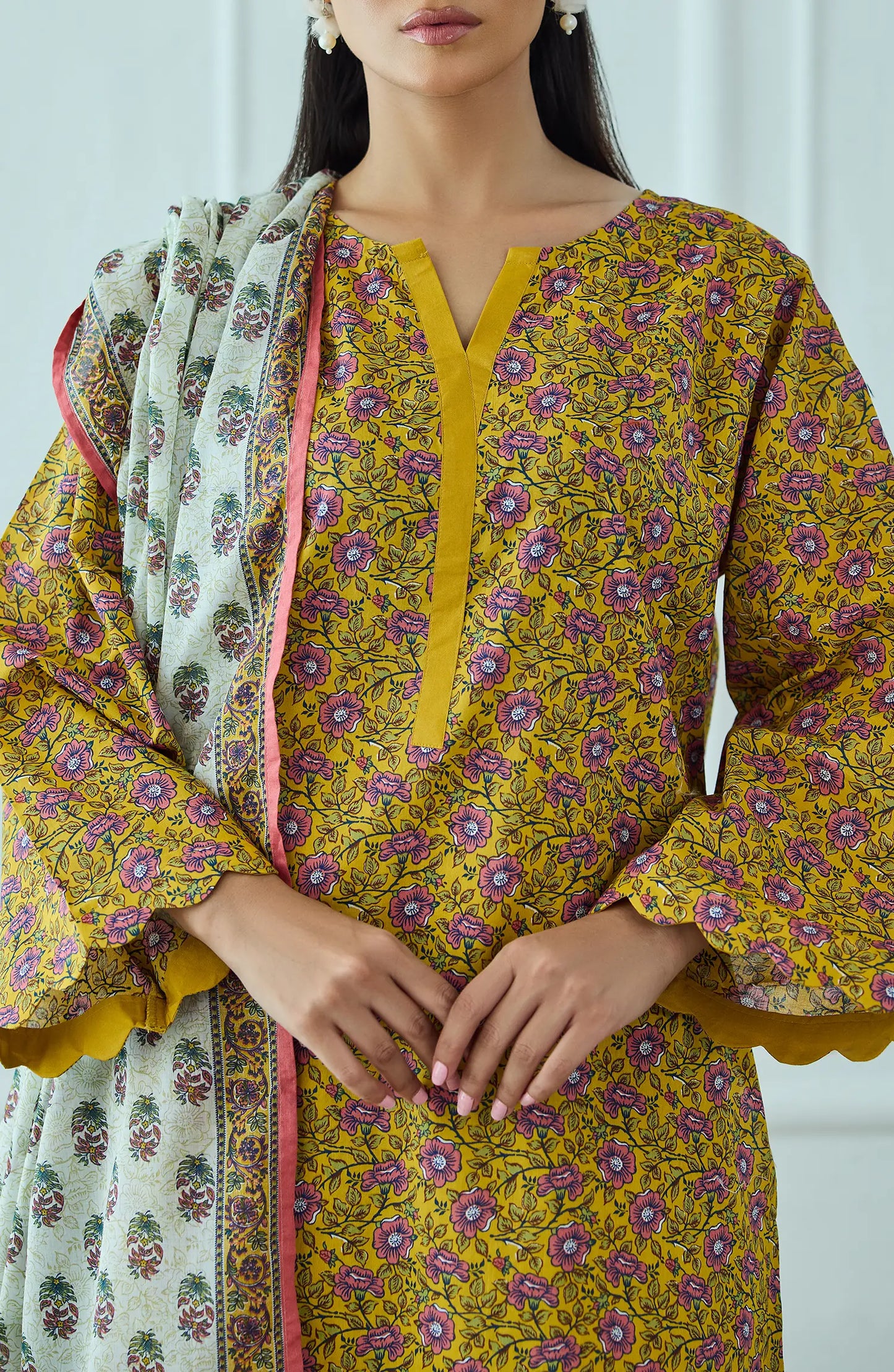 Unstitched | 3 Piece | Printed | Lawn Shirt | OTL-25-494/U BEIGE