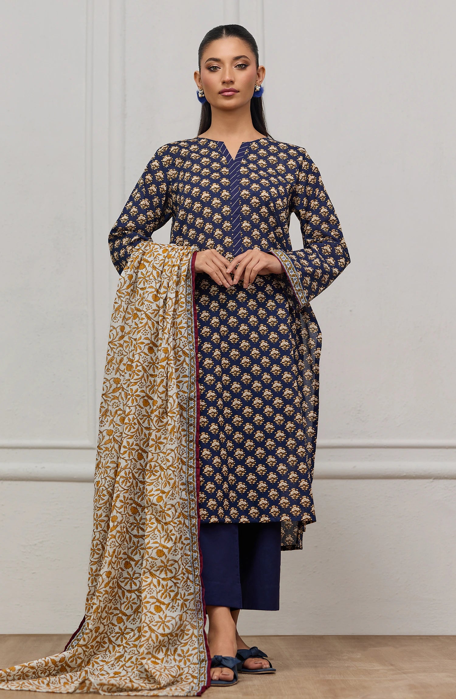 Unstitched | 3 Piece | Printed | Lawn Shirt | OTL-20545/U BLUE