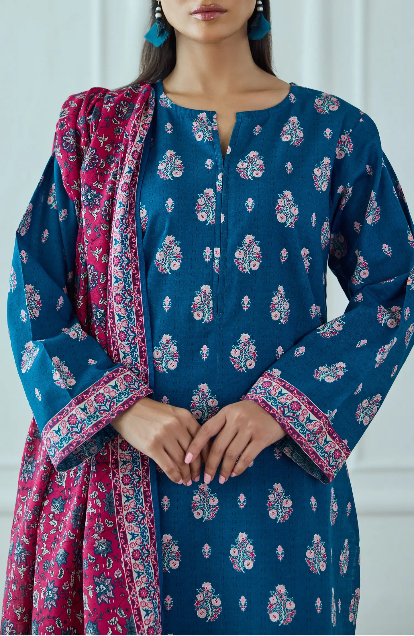Unstitched | 3 Piece | Printed | Khaddar Shirt | OTL-25-420/U BLUE