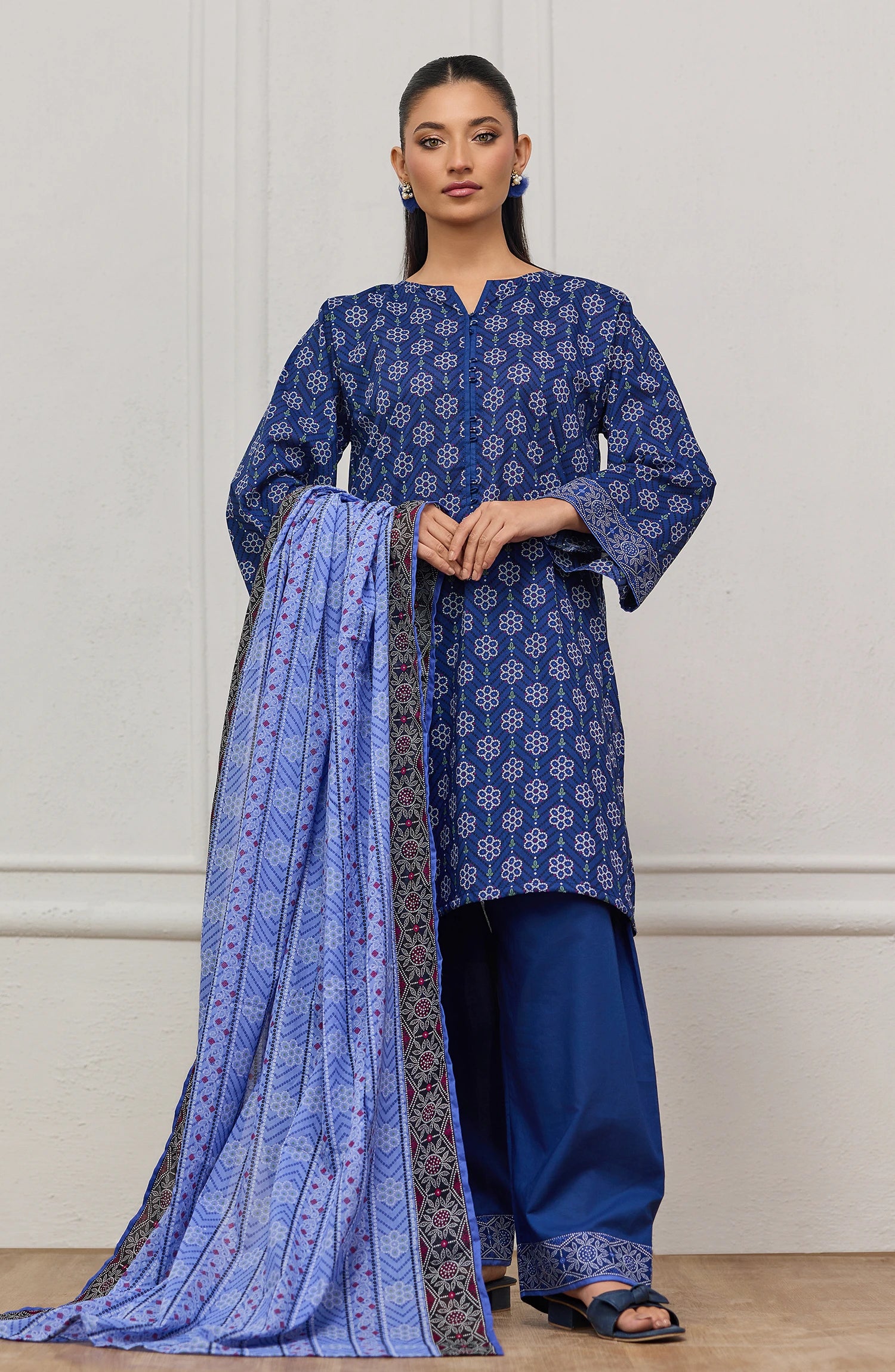 Unstitched | 3 Piece | Printed | Lawn Shirt | OTL-20335/U BLUE