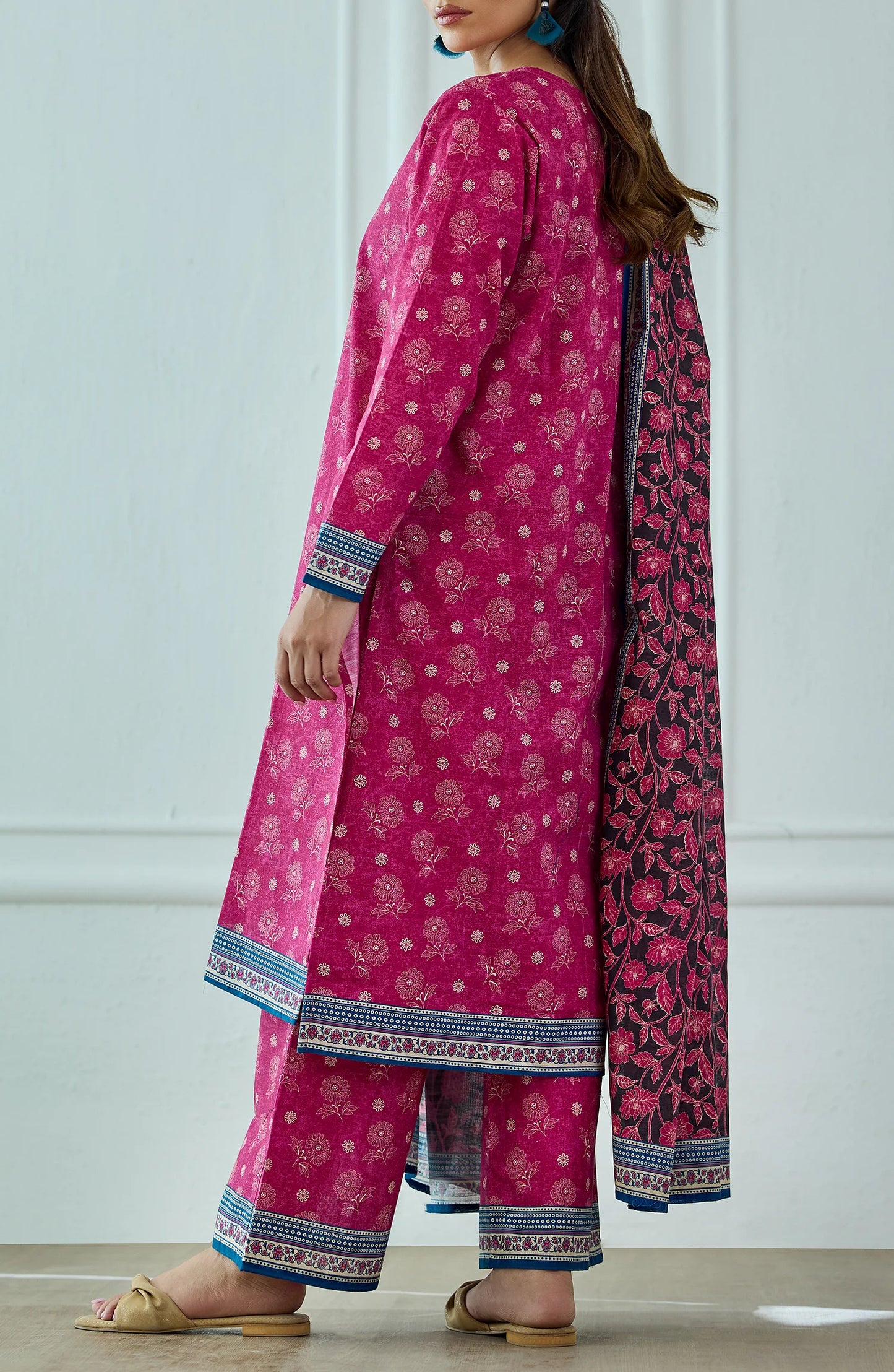 Unstitched | 3 Piece | Printed | Khaddar Shirt | OTL-25-440/U MAGENTA