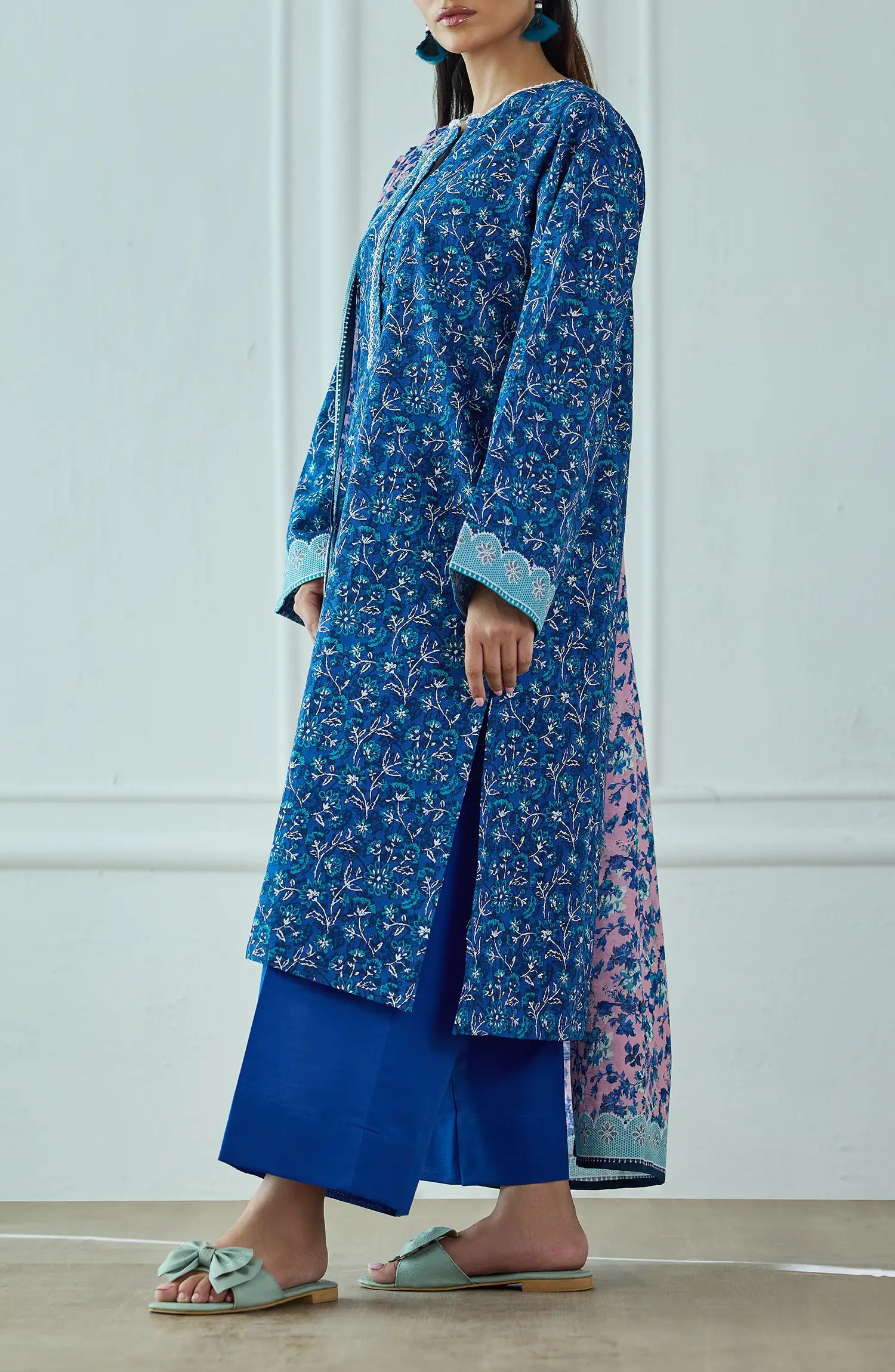 Unstitched | 3 Piece | Printed | Khaddar Shirt | OTL-25-419/U BLUE