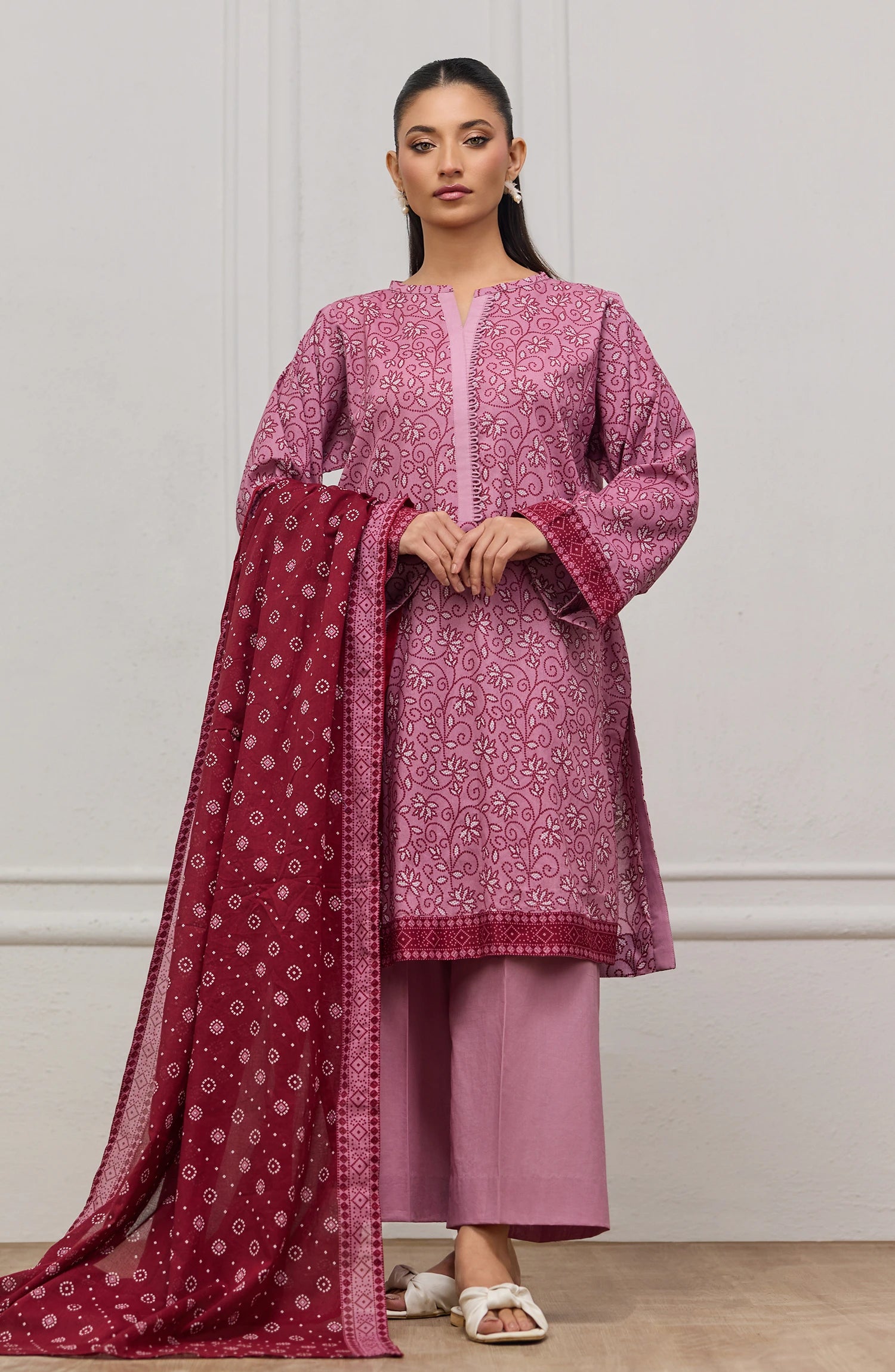 Unstitched | 3 Piece | Printed | Lawn Shirt | OTL-20845/U LIGHT PINK