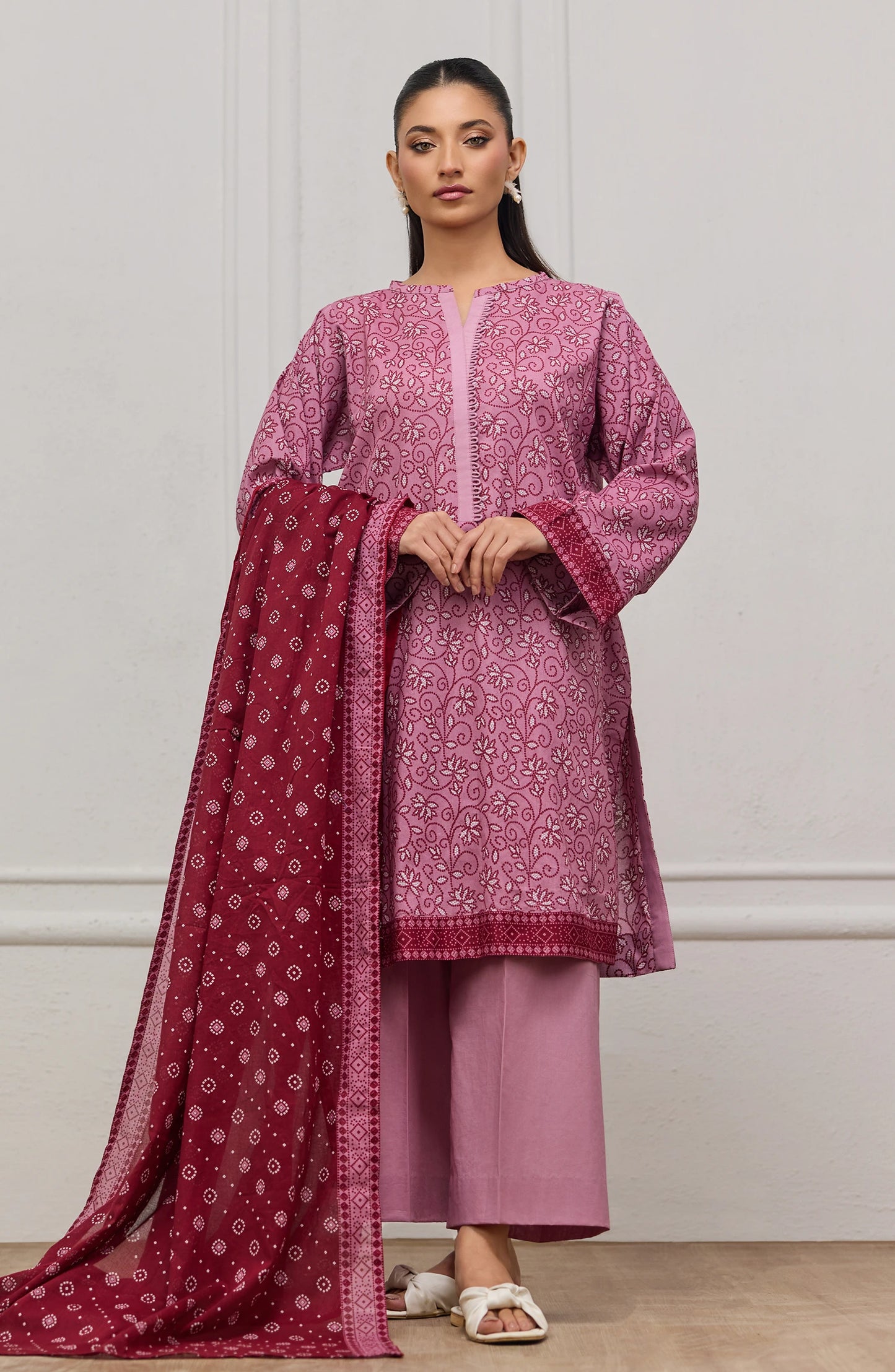 Unstitched | 3 Piece | Printed | Lawn Shirt | OTL-20845/U LIGHT PINK