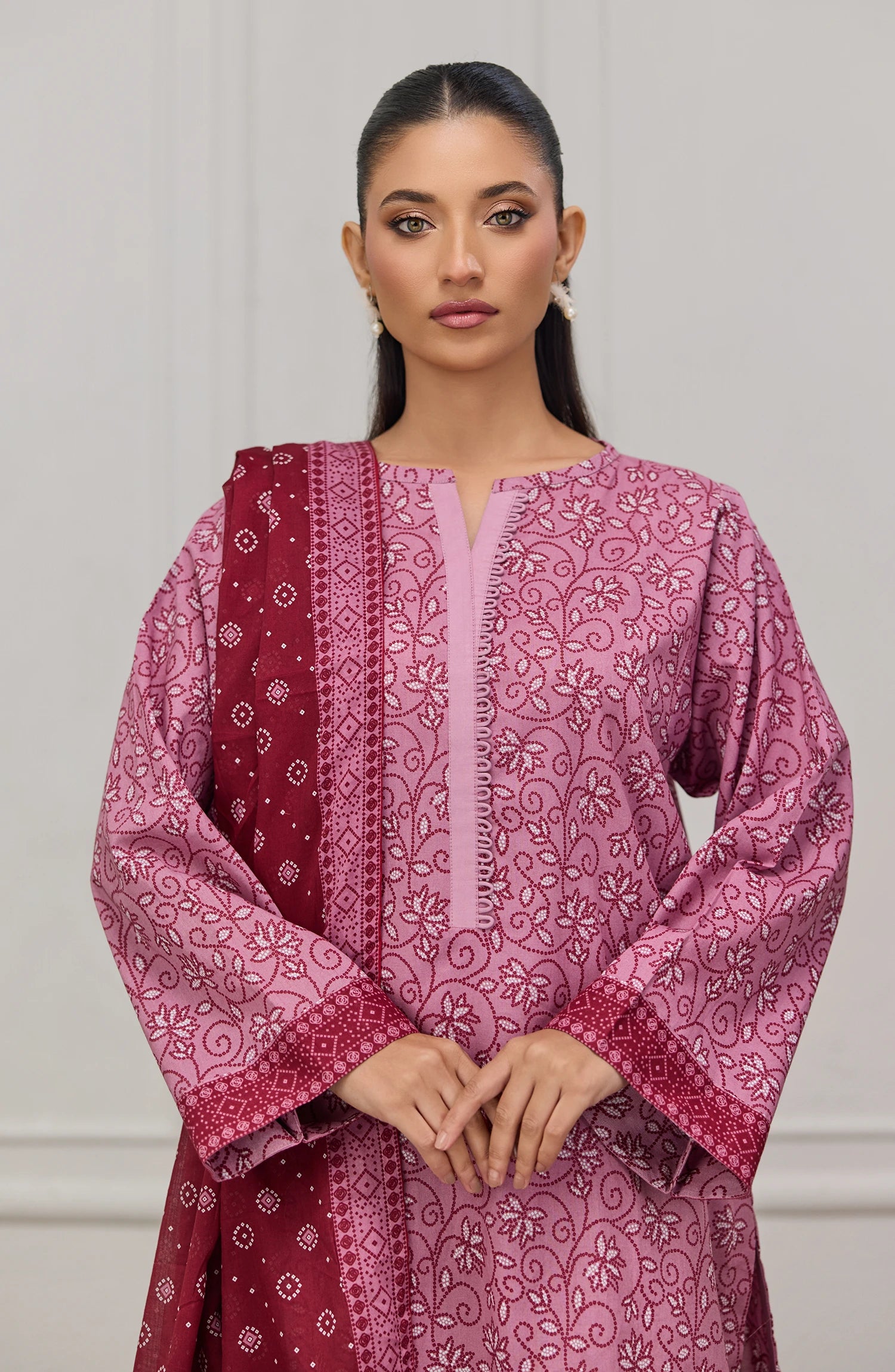Unstitched | 3 Piece | Printed | Lawn Shirt | OTL-20845/U LIGHT PINK