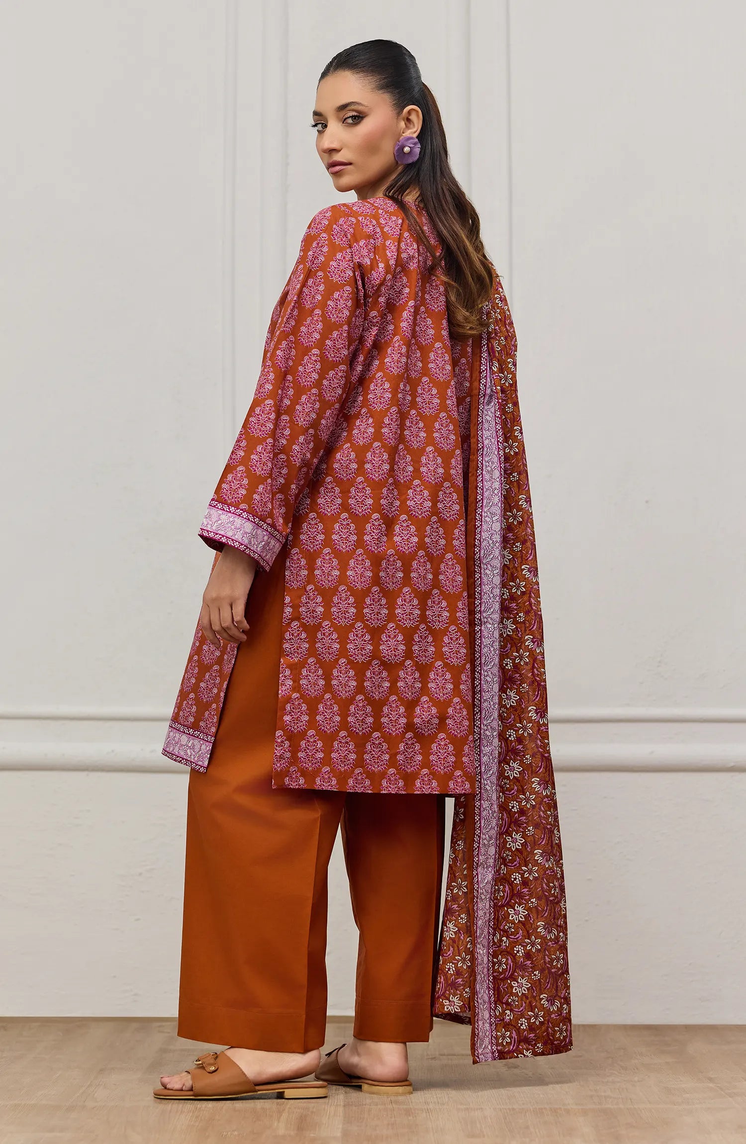 Unstitched | 3 Piece | Printed | Lawn Shirt | OTL-25-490/U RUST