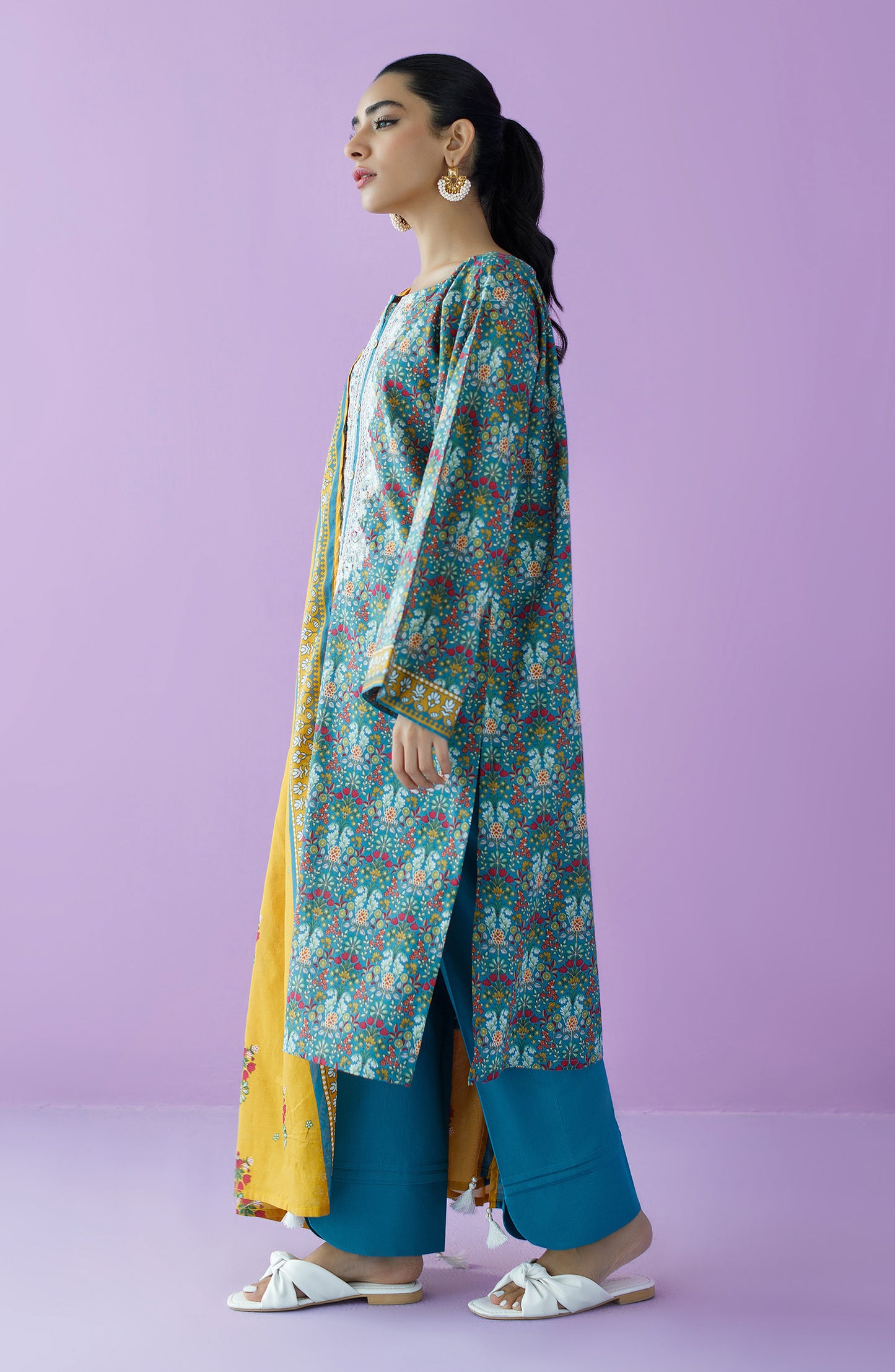 OTL-23-110/U TEAL LAWN  UNSTITCHED SHIRT DUPATTA PANTS