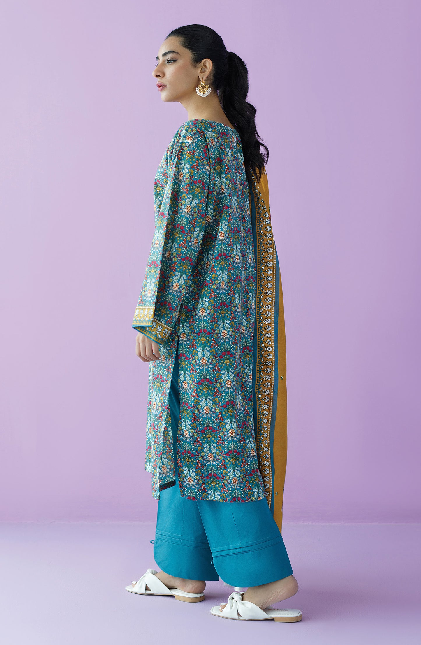 OTL-23-110/U TEAL LAWN  UNSTITCHED SHIRT DUPATTA PANTS