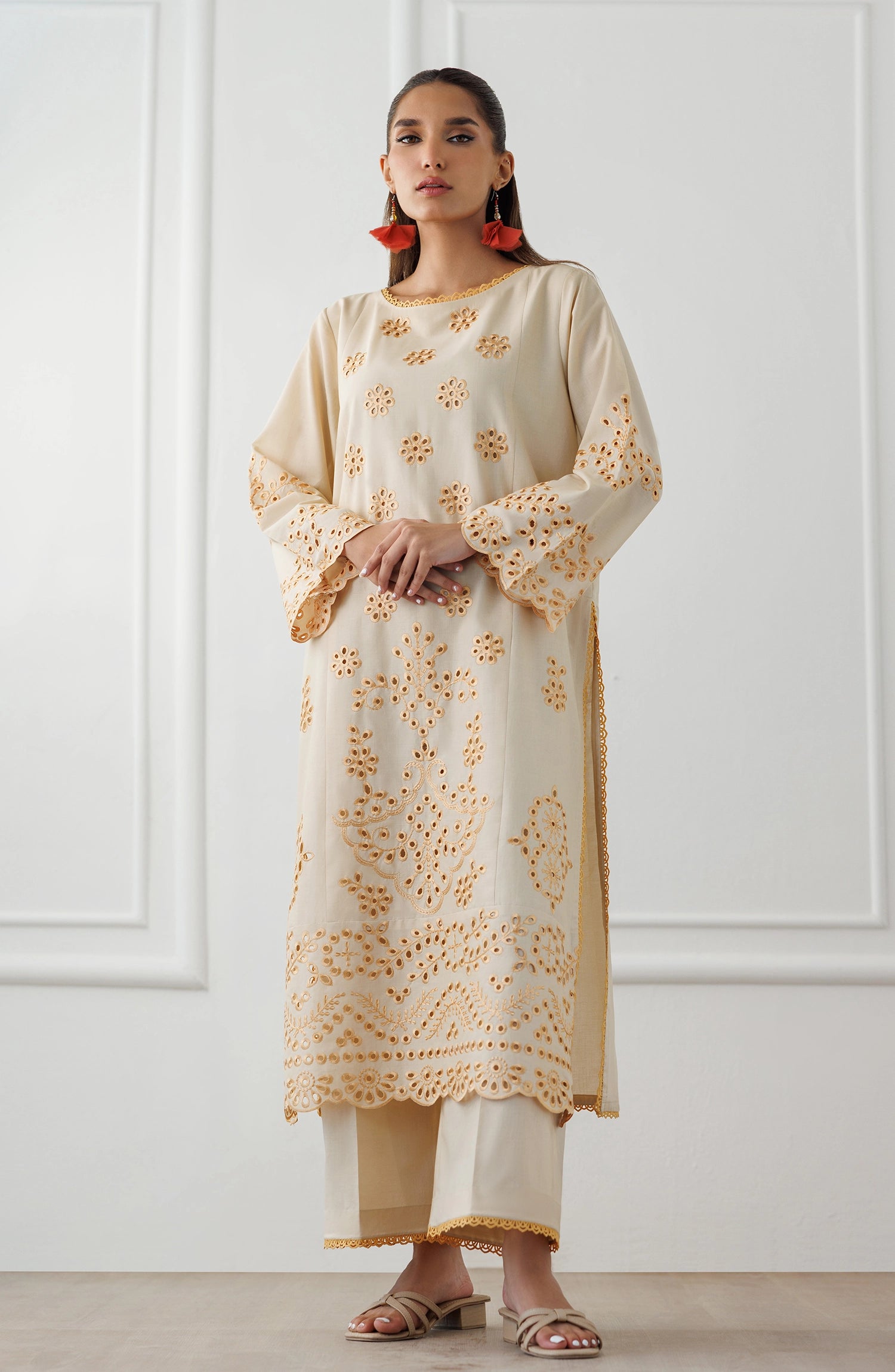 Stitched | 2 Piece | Embroidered | Cambric Shirt | WRHC25W-2001/S BEIGE