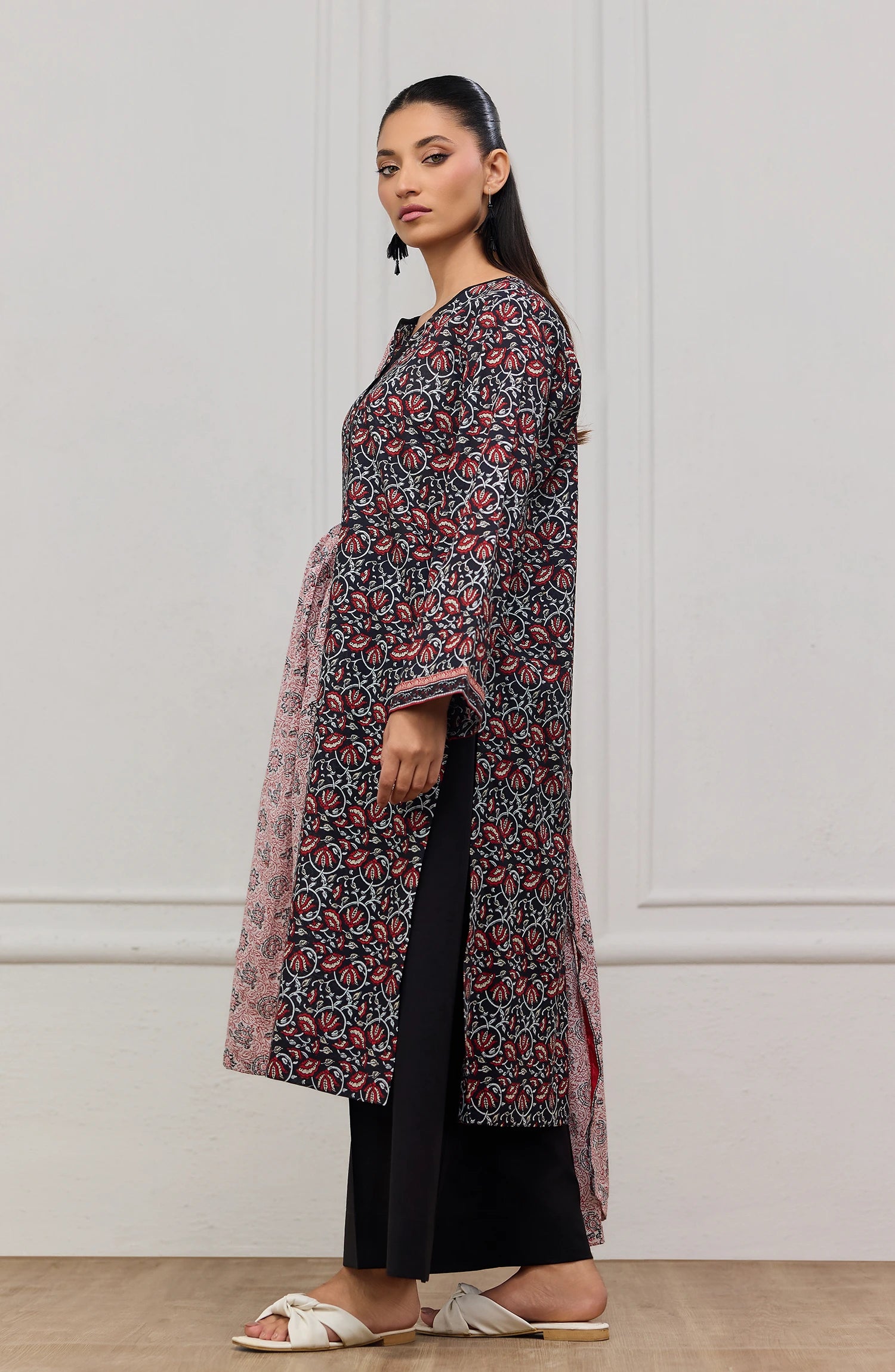 Unstitched | 3 Piece | Printed | Lawn Shirt | OTL-20595/U BLACK