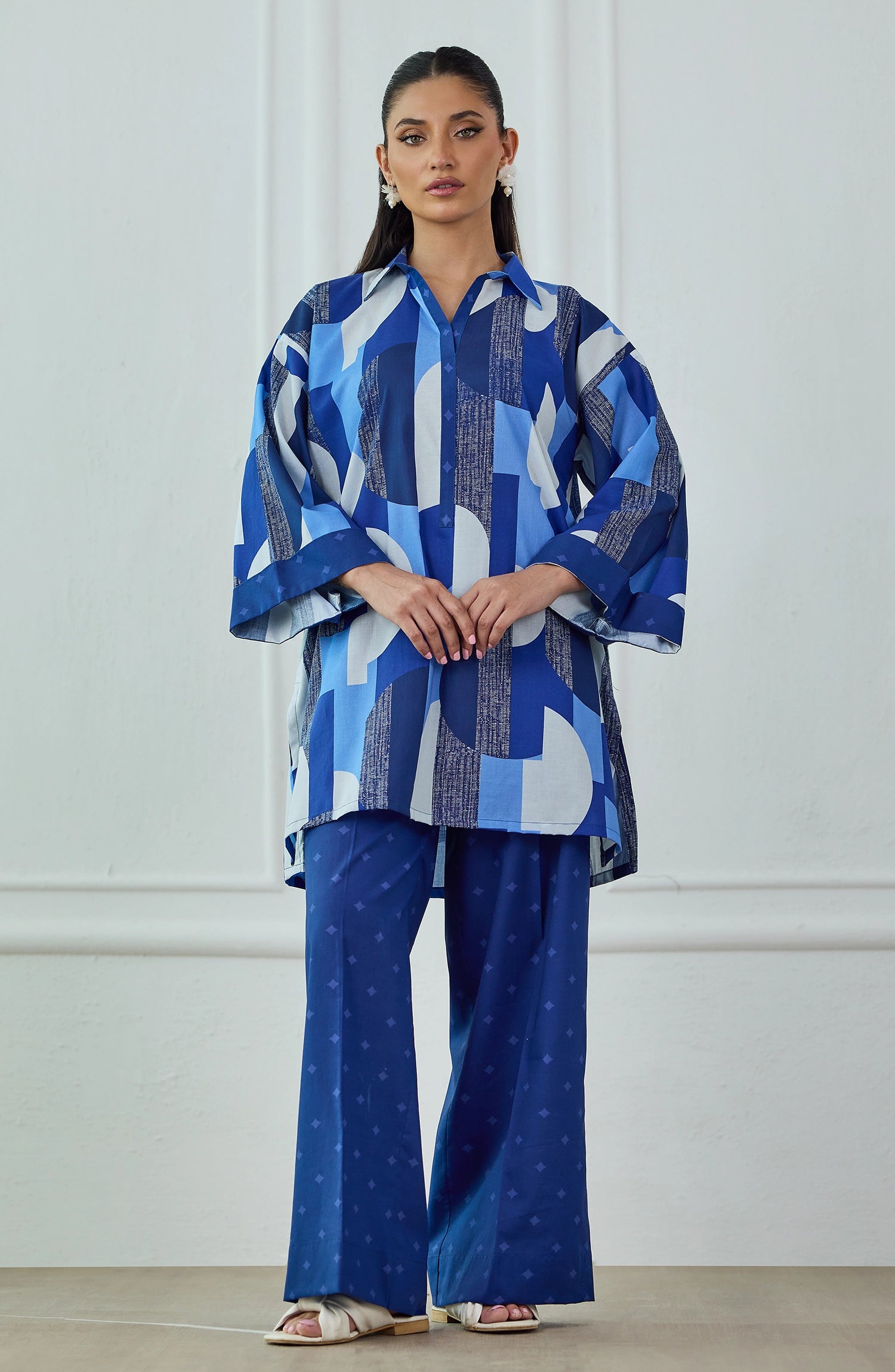 Stitched | 2 Piece | Printed | Linen Viscose Shirt | WRCV25S-2038/S BLUE