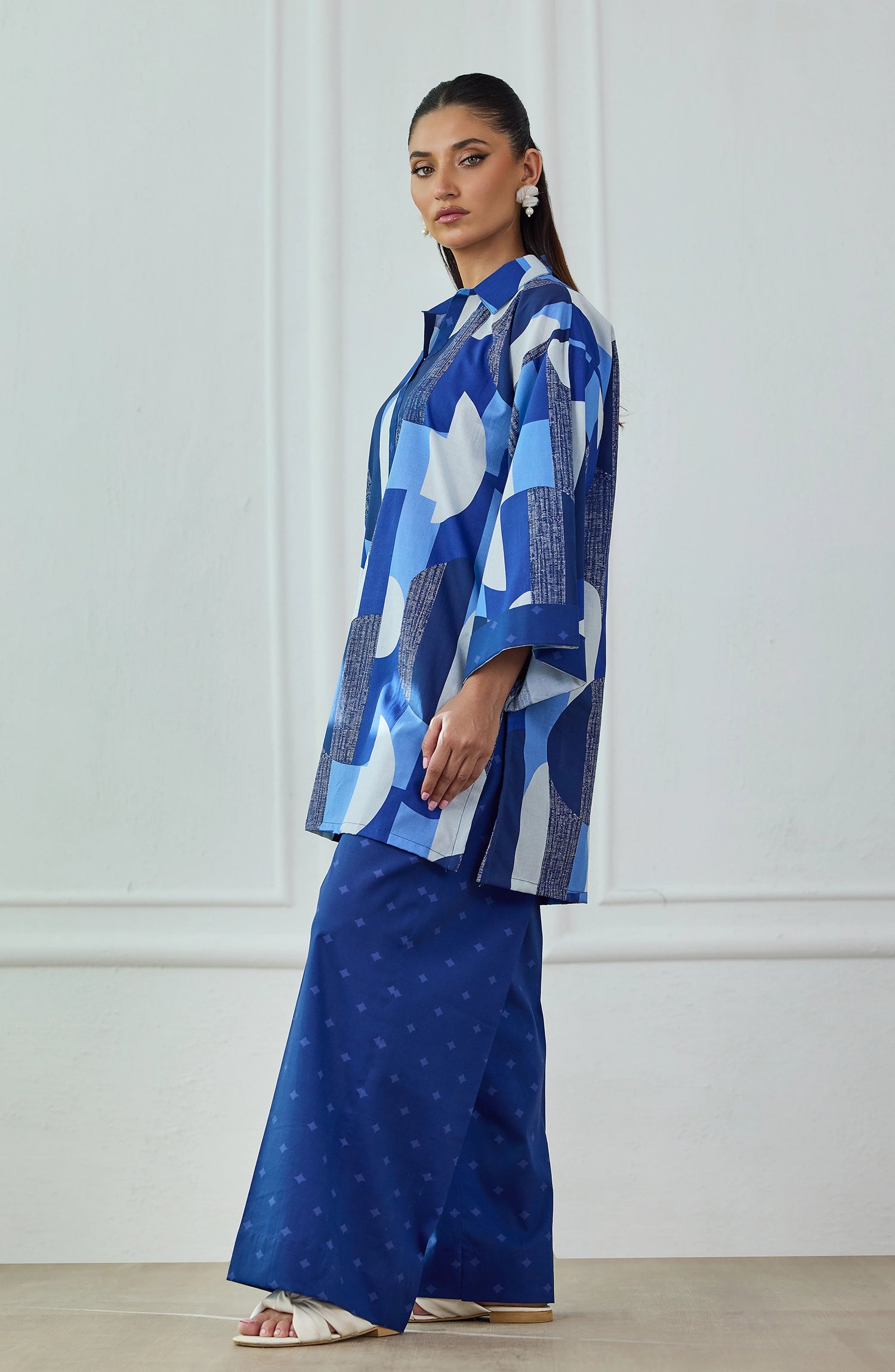 Stitched | 2 Piece | Printed | Linen Viscose Shirt | WRCV25S-2038/S BLUE