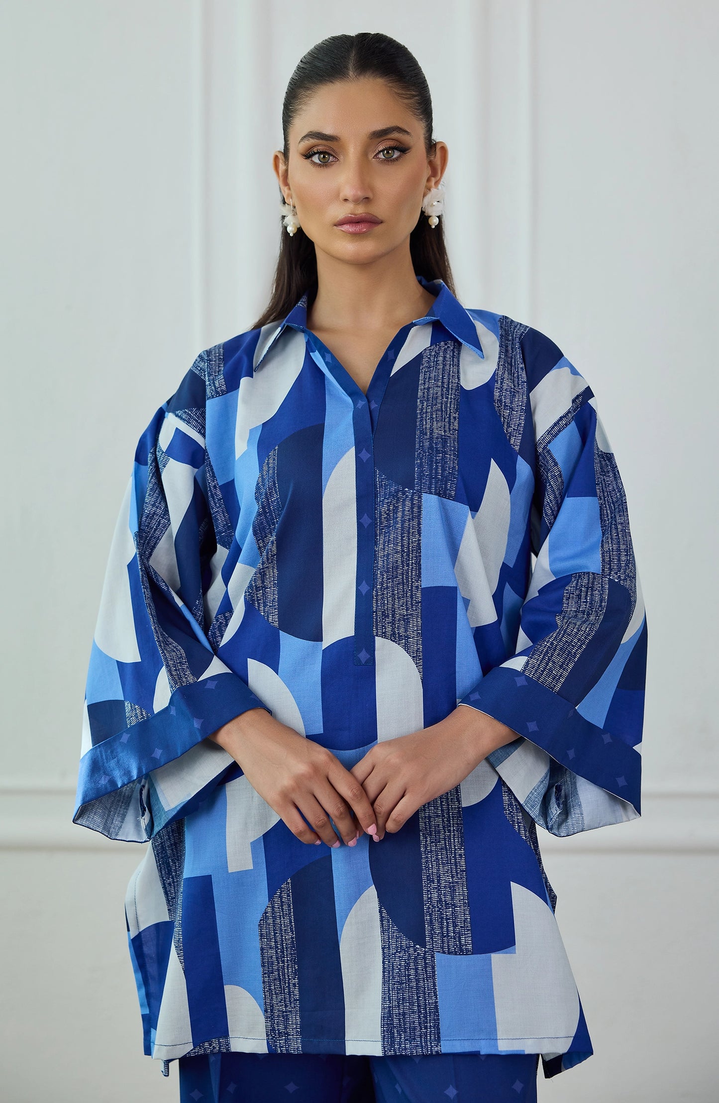 Stitched | 2 Piece | Printed | Linen Viscose Shirt | WRCV25S-2038/S BLUE