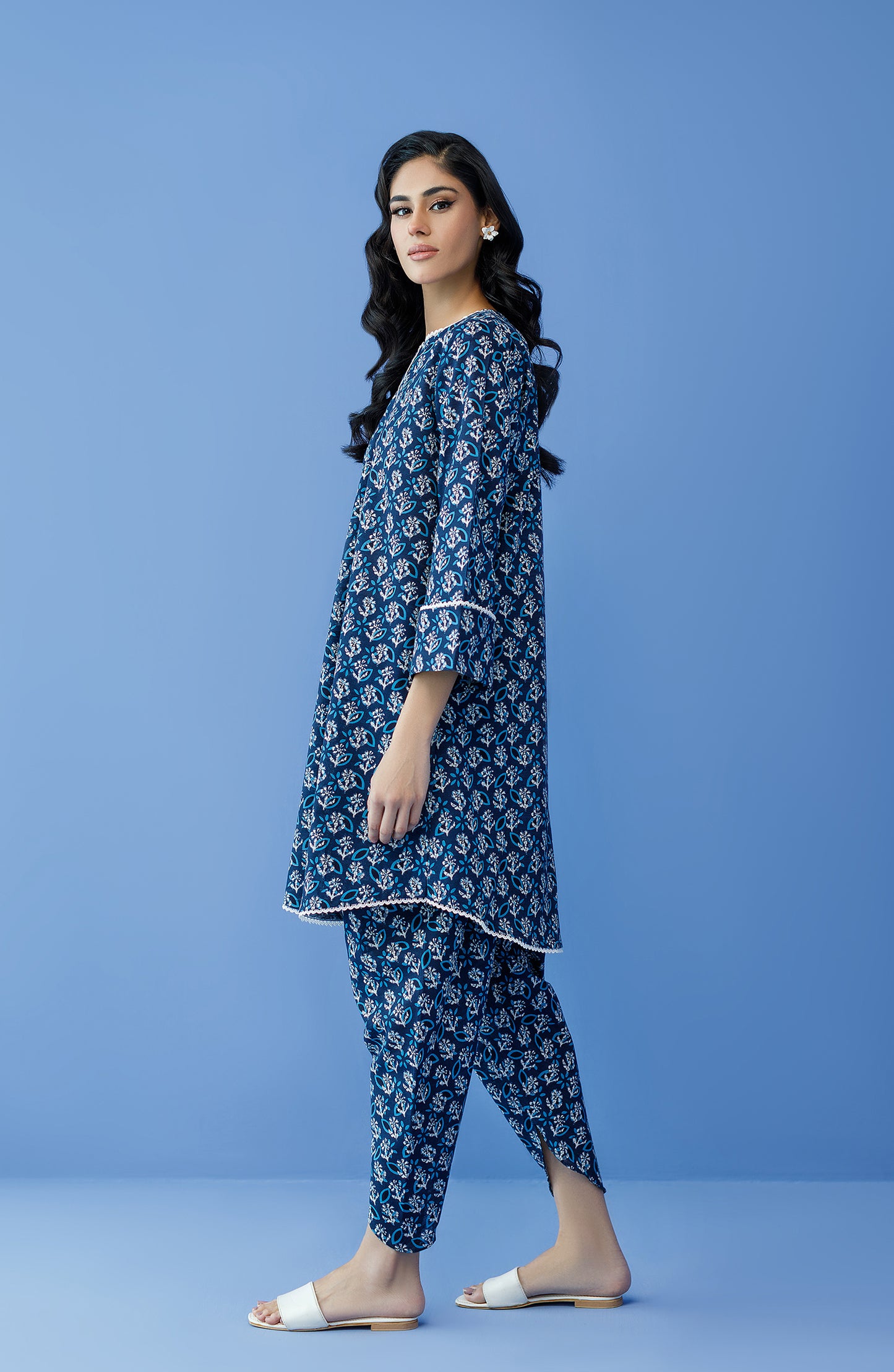 NRDS-23-202/U BLUE KHADDAR Women UNSTITCHED SHIRT PANTS