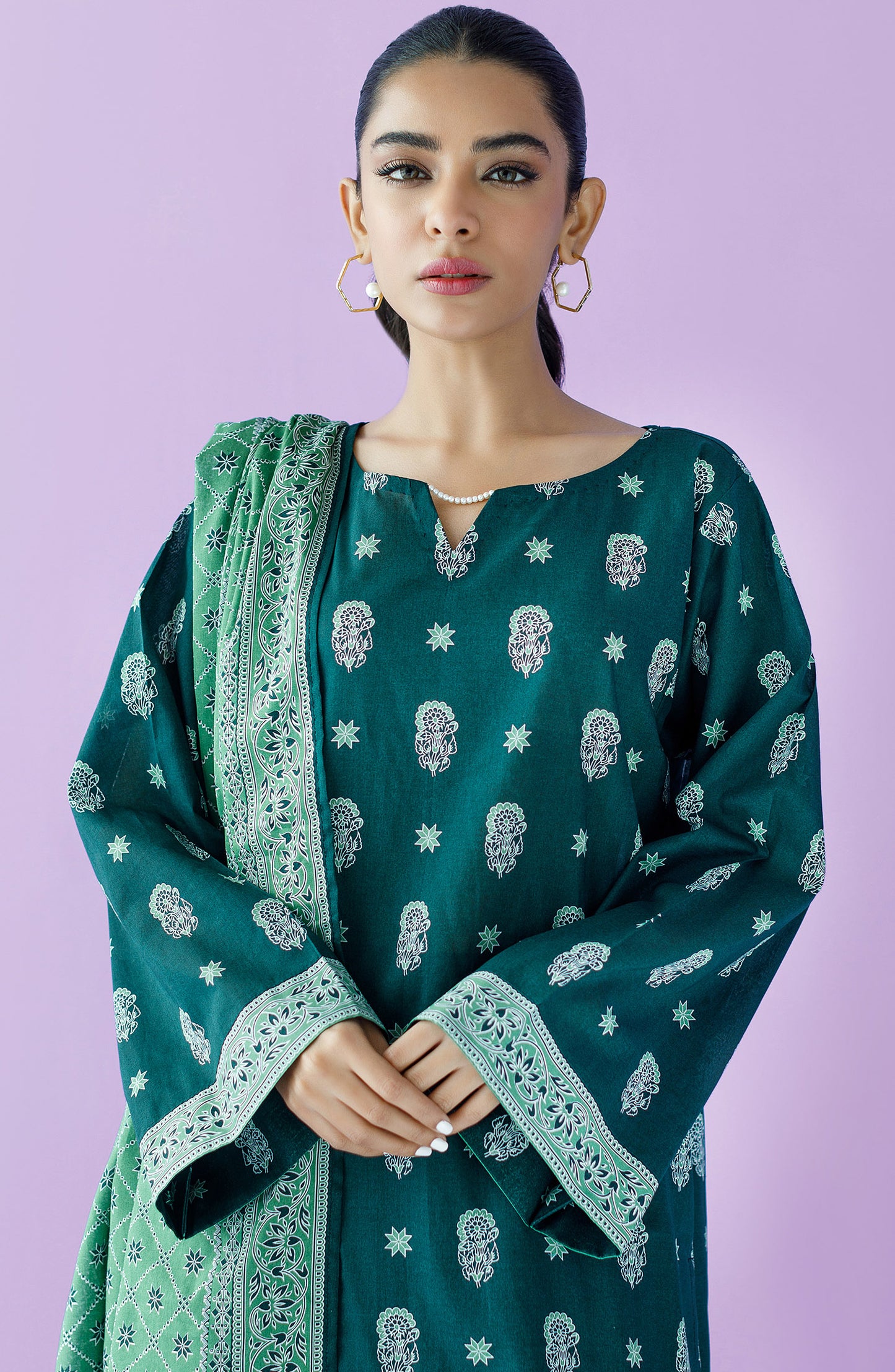 OTL-23-140/U GREEN LAWN  UNSTITCHED SHIRT DUPATTA PANTS