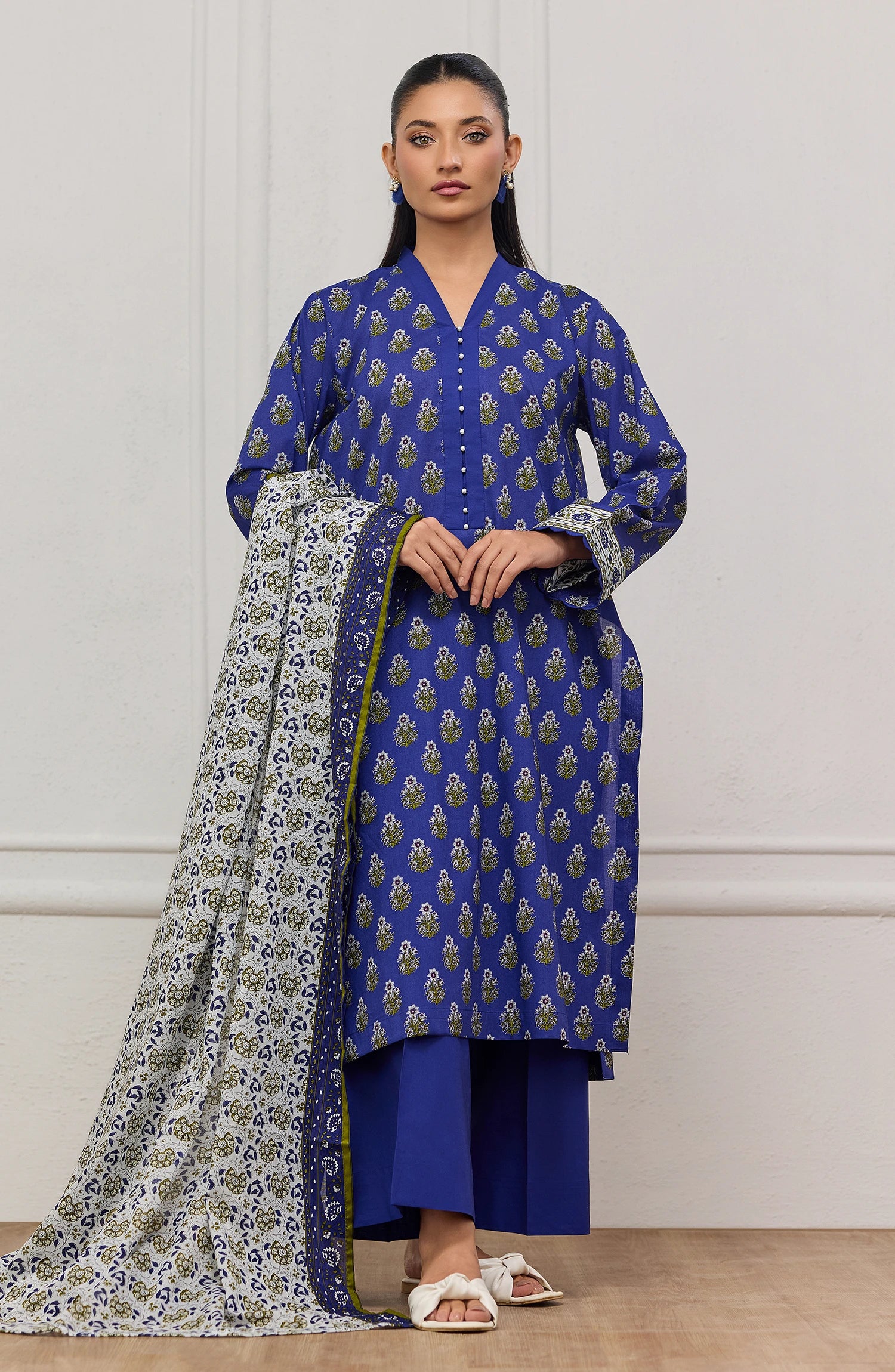 Unstitched | 3 Piece | Printed | Lawn Shirt | OTL-20475/U BLUE