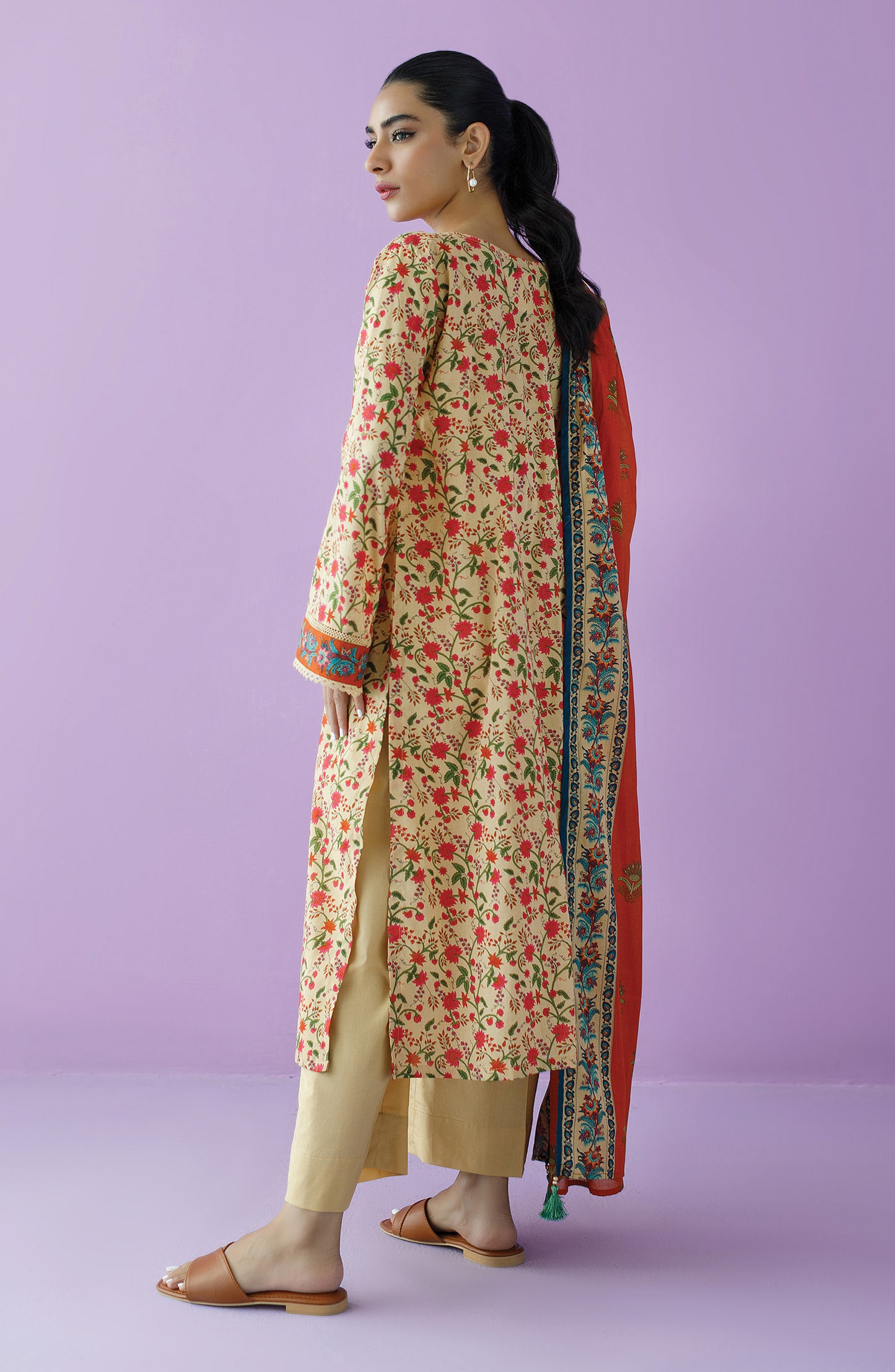 OTL-23-143/S BEIGE LAWN  READY TO WEAR SHIRT DUPATTA PANTS