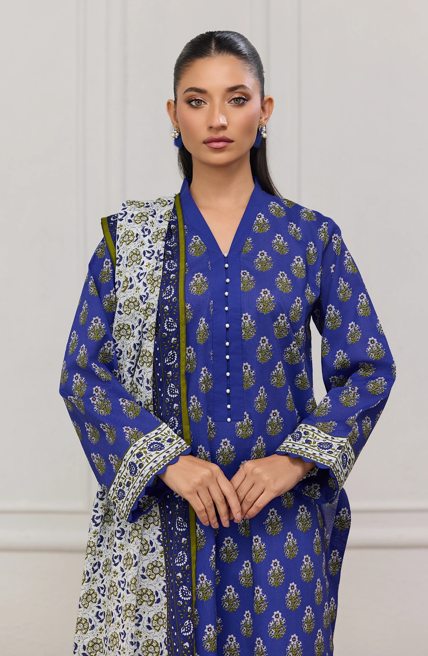 Unstitched | 3 Piece | Printed | Lawn Shirt | OTL-20475/U BLUE