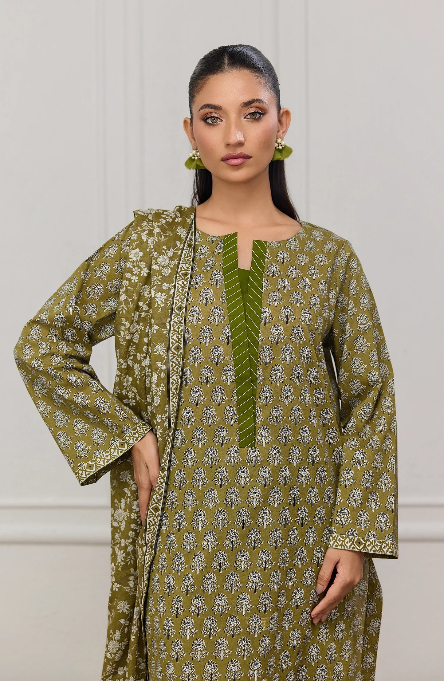 Unstitched | 3 Piece | Printed | Lawn Shirt | OTL-20635/U KAI GREEN