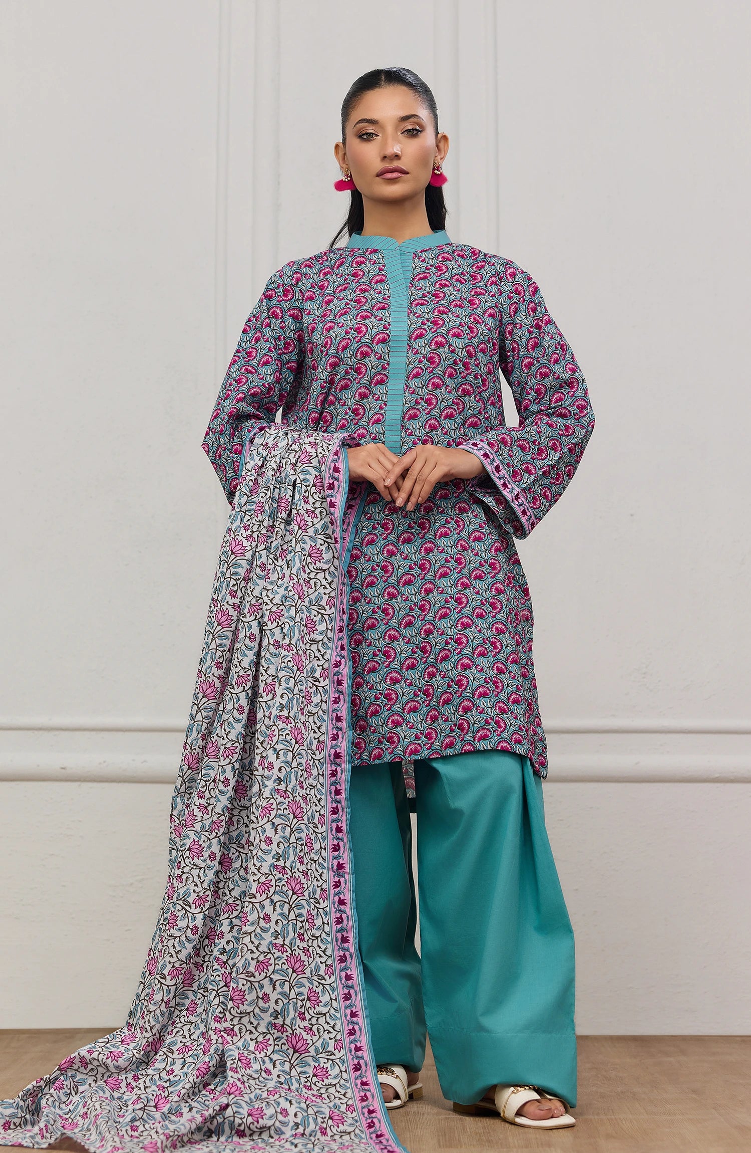 Unstitched | 3 Piece | Printed | Lawn Shirt | OTL-20515/U SKY BLUE