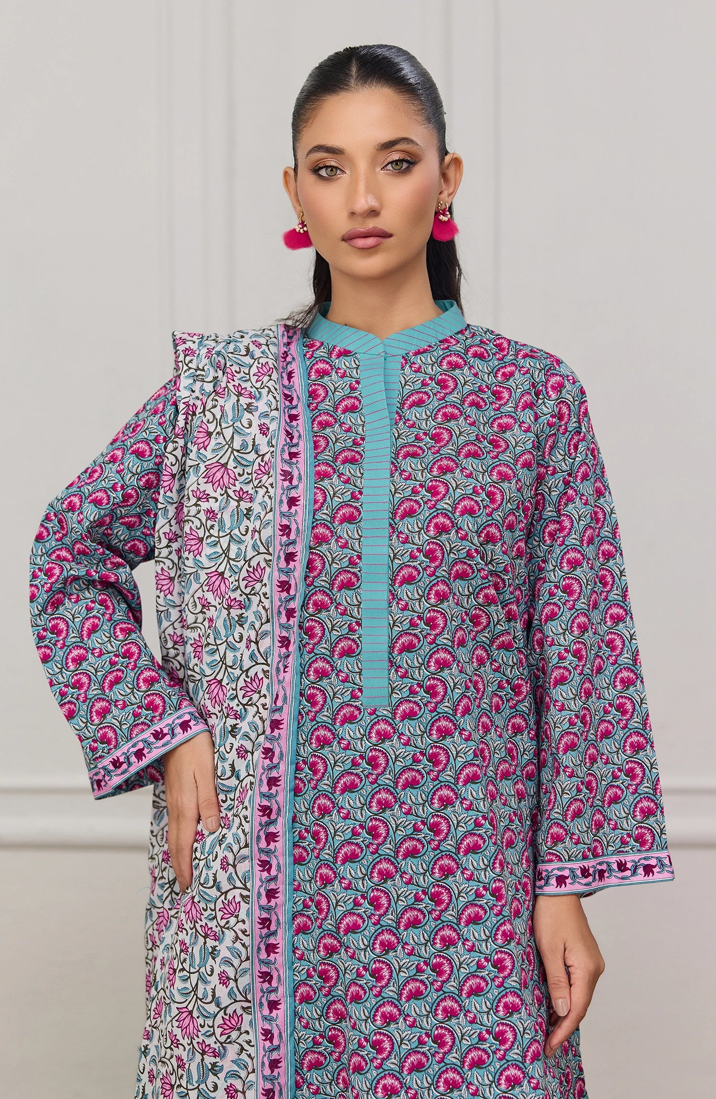 Unstitched | 3 Piece | Printed | Lawn Shirt | OTL-20515/U SKY BLUE