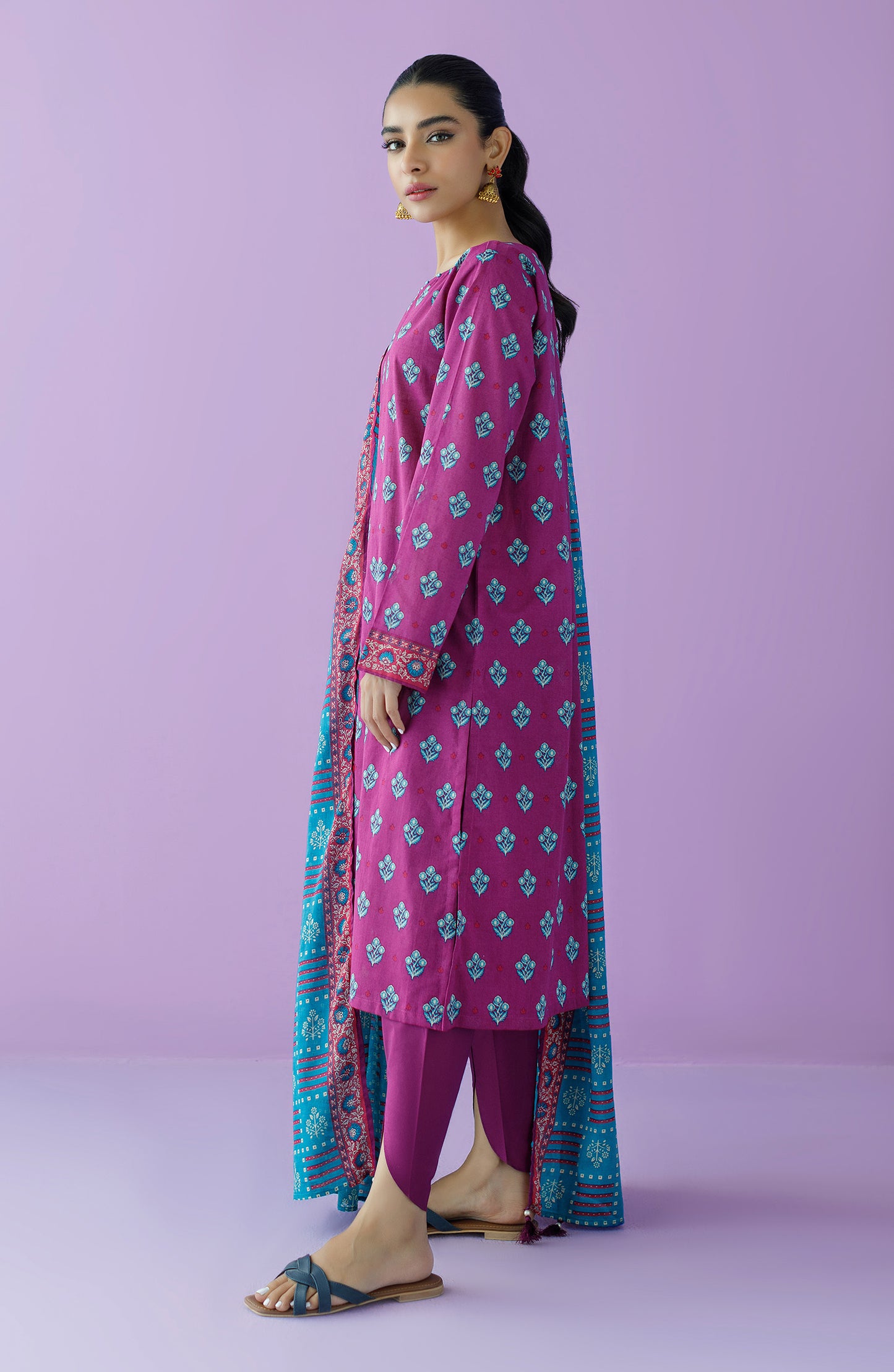 OTL-23-120/S MAGENTA LAWN  READY TO WEAR SHIRT DUPATTA PANTS