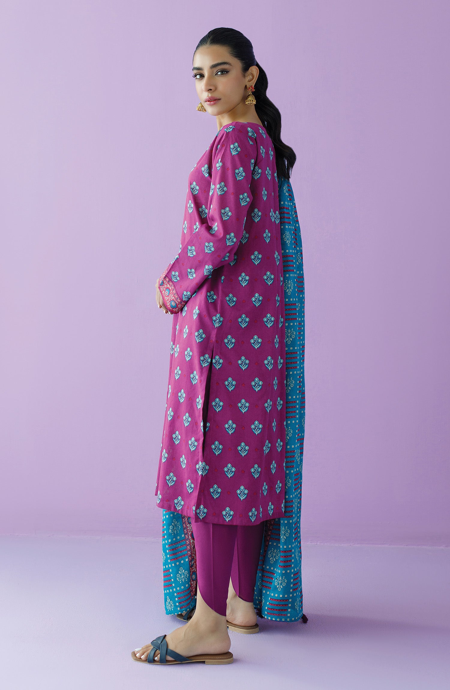 OTL-23-120/S MAGENTA LAWN  READY TO WEAR SHIRT DUPATTA PANTS