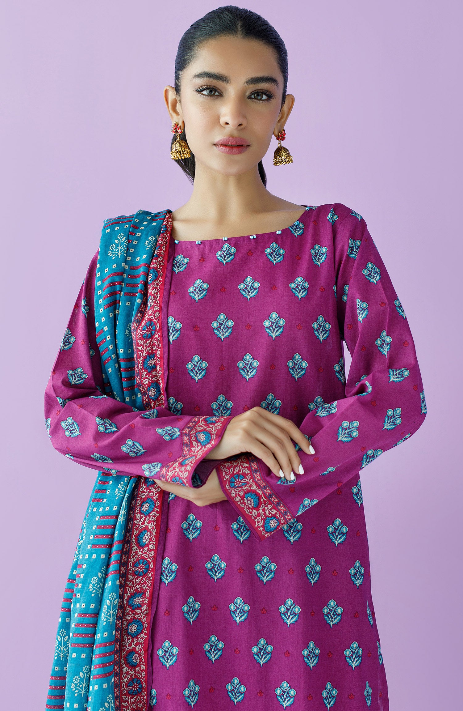 OTL-23-120/S MAGENTA LAWN  READY TO WEAR SHIRT DUPATTA PANTS