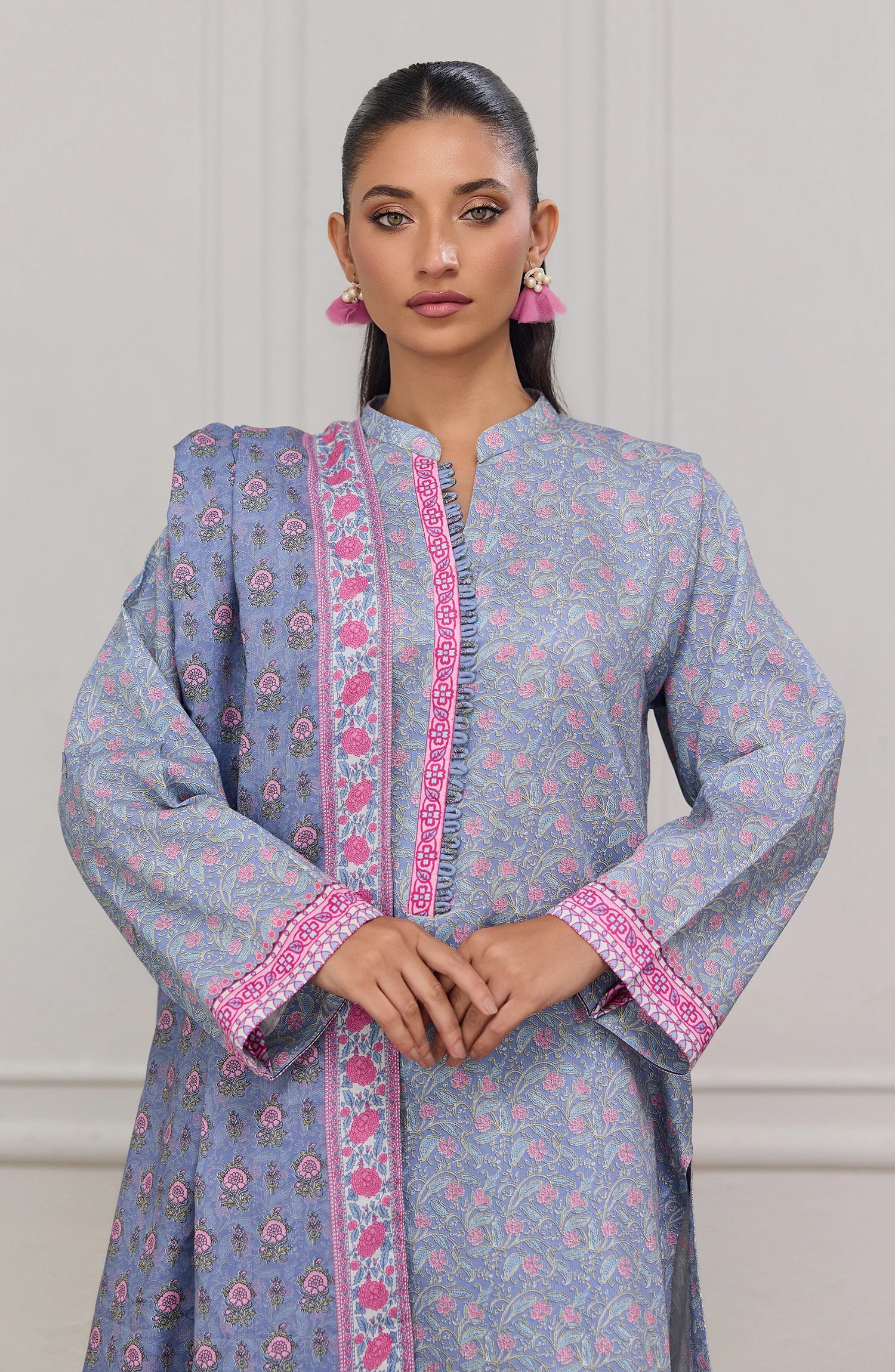 Unstitched | 3 Piece | Printed | Cottel Shirt | OTL-20875/U LIGHT GREY