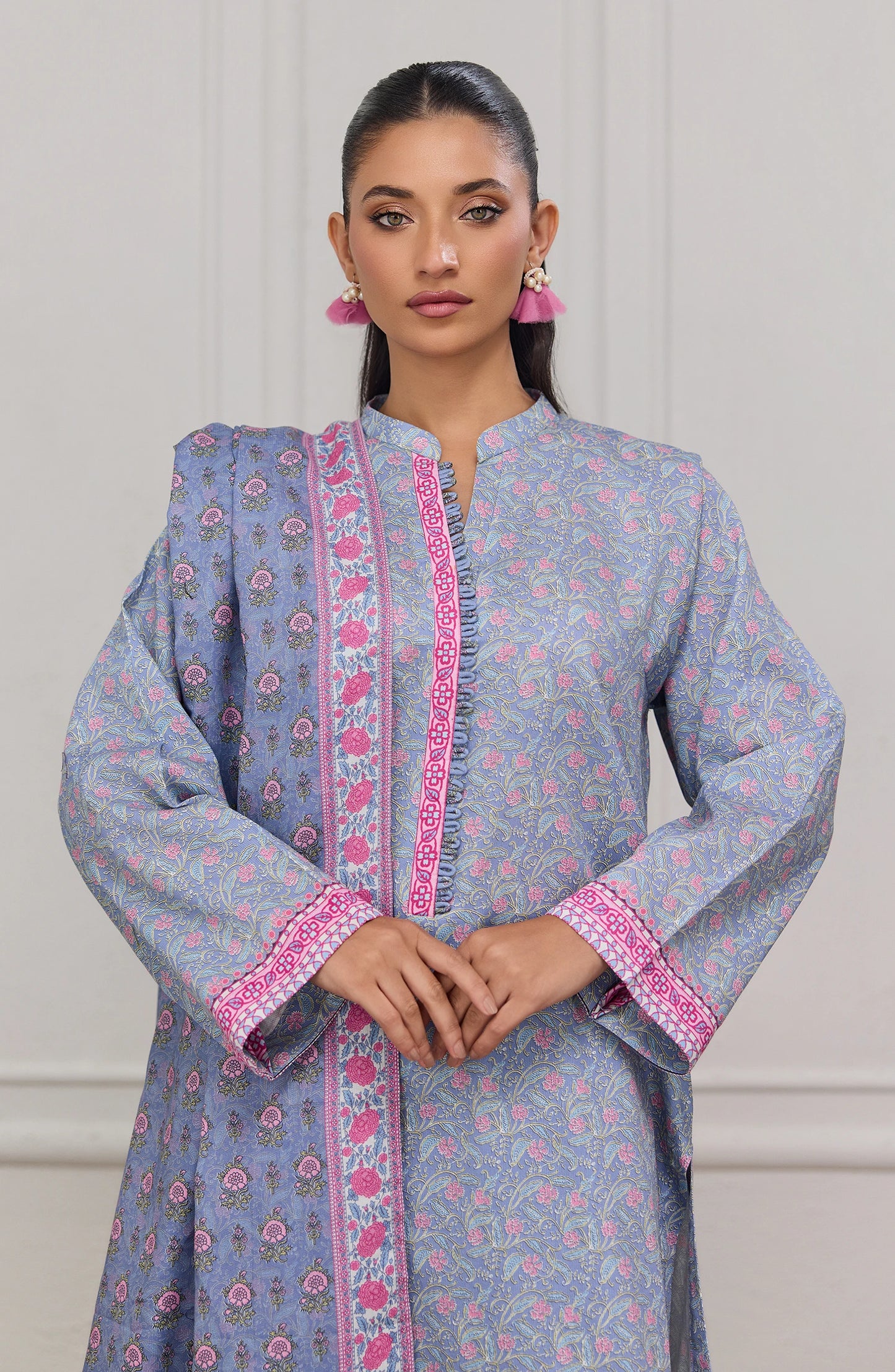 Unstitched | 3 Piece | Printed | Cottel Shirt | OTL-20875/U LIGHT GREY