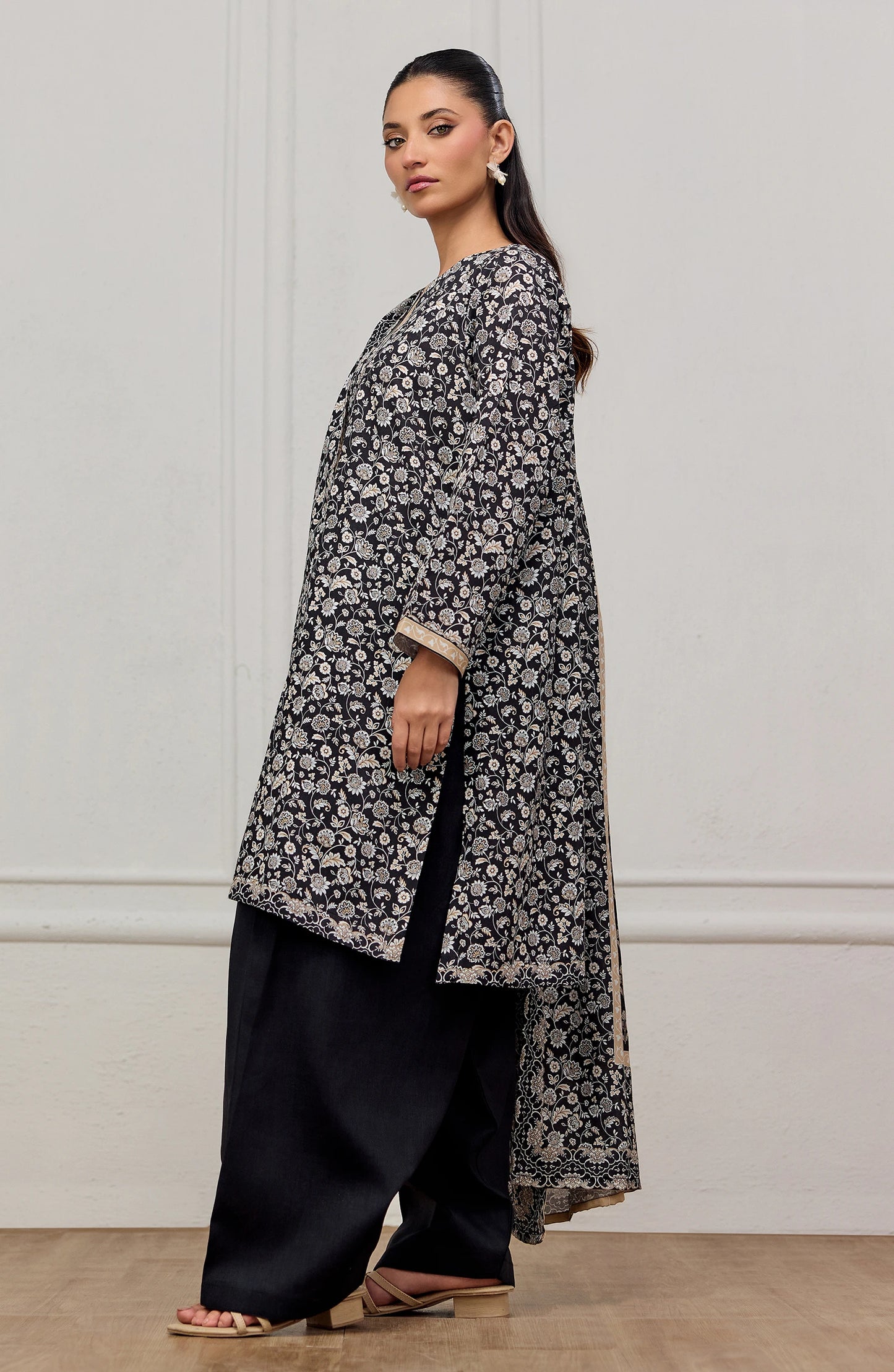 Unstitched | 3 Piece | Printed | Cottel Shirt | OTL-20935/U BLACK