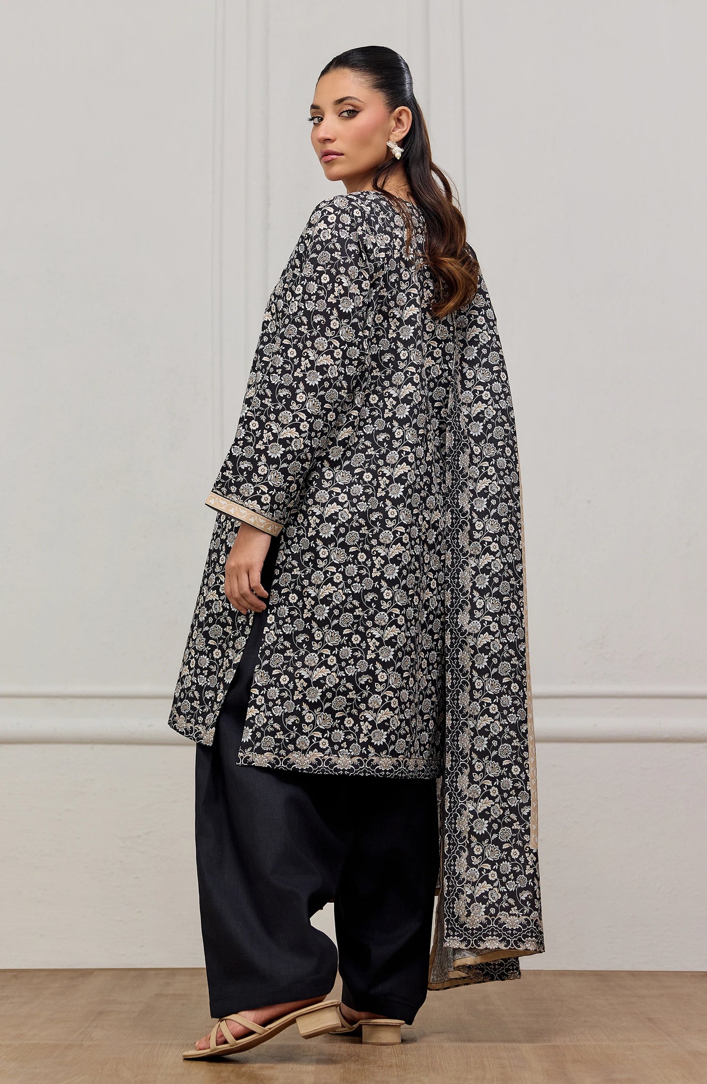 Unstitched | 3 Piece | Printed | Cottel Shirt | OTL-20935/U BLACK