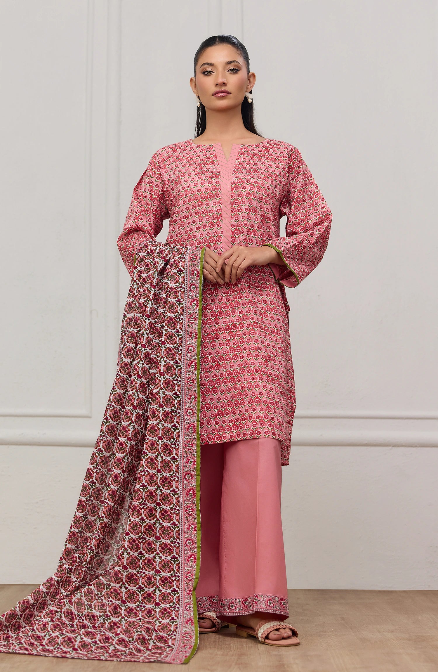 Unstitched | 3 Piece | Printed | Lawn Shirt | OTL-20605/U PEACH