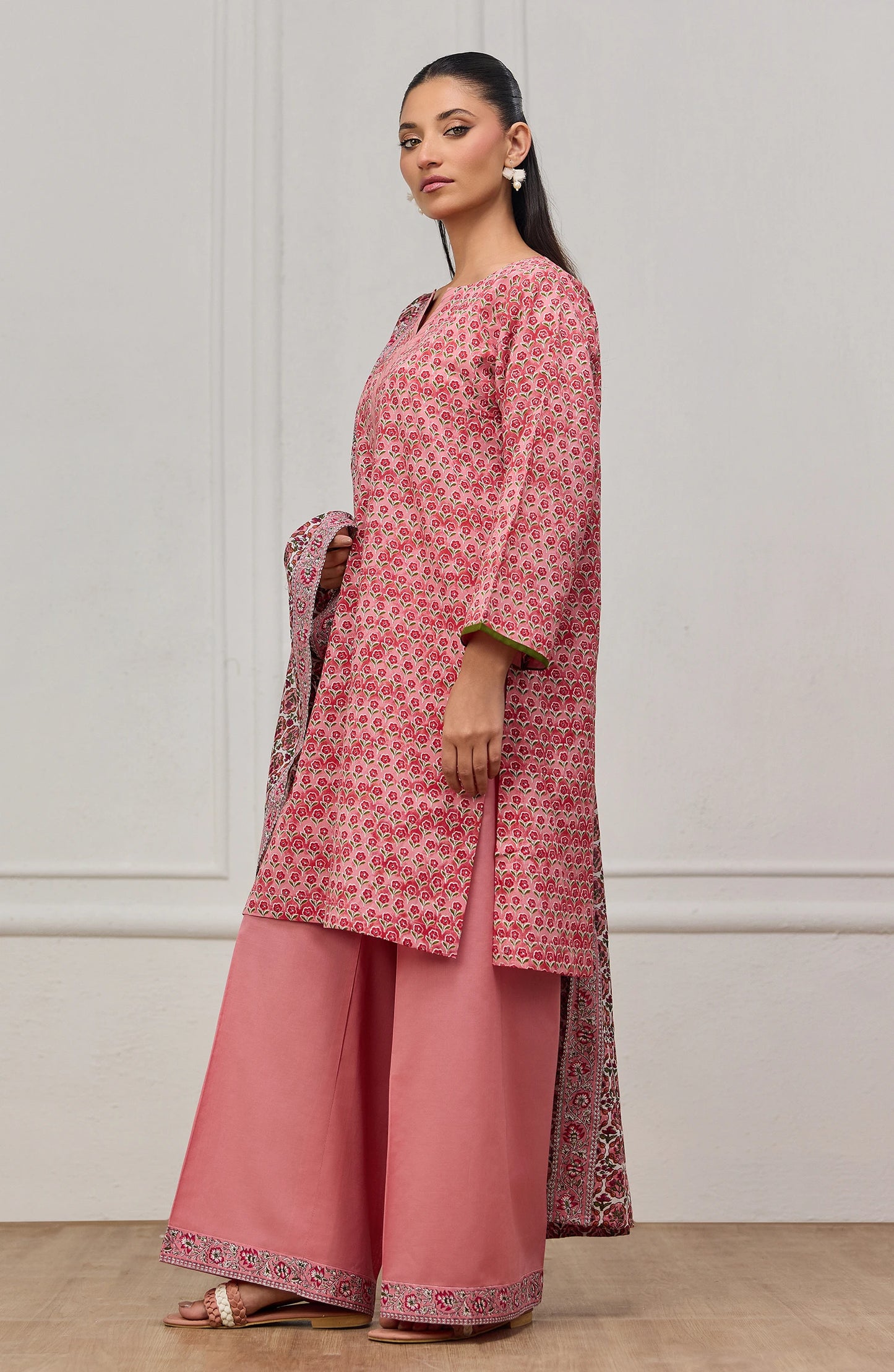 Unstitched | 3 Piece | Printed | Lawn Shirt | OTL-20605/U PEACH