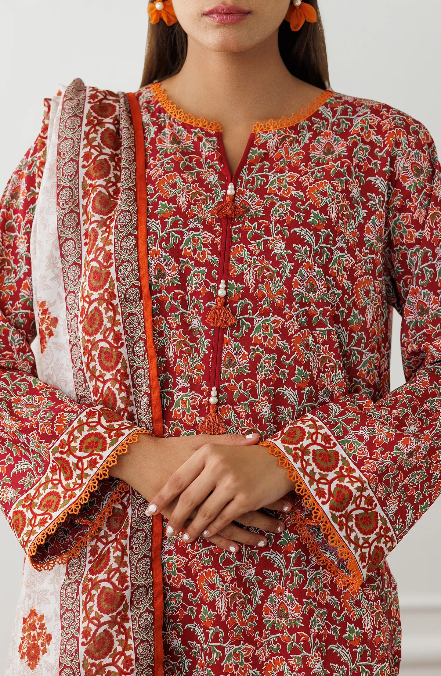 Stitched | 3 Piece | Printed | Lawn Shirt | OTL-25-096/S RED