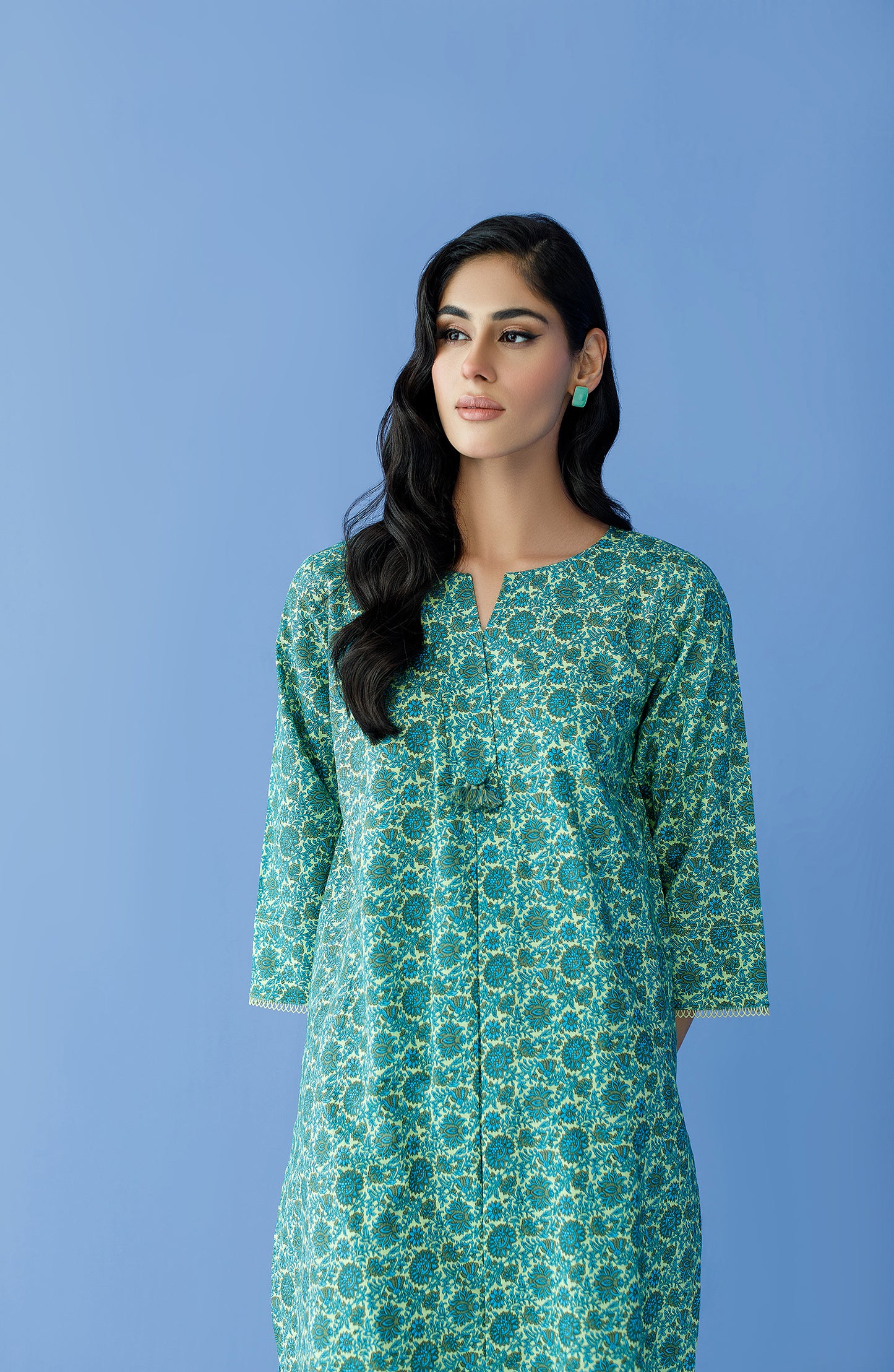 NRDS-23-184/U GREEN KHADDAR Women UNSTITCHED SHIRT PANTS