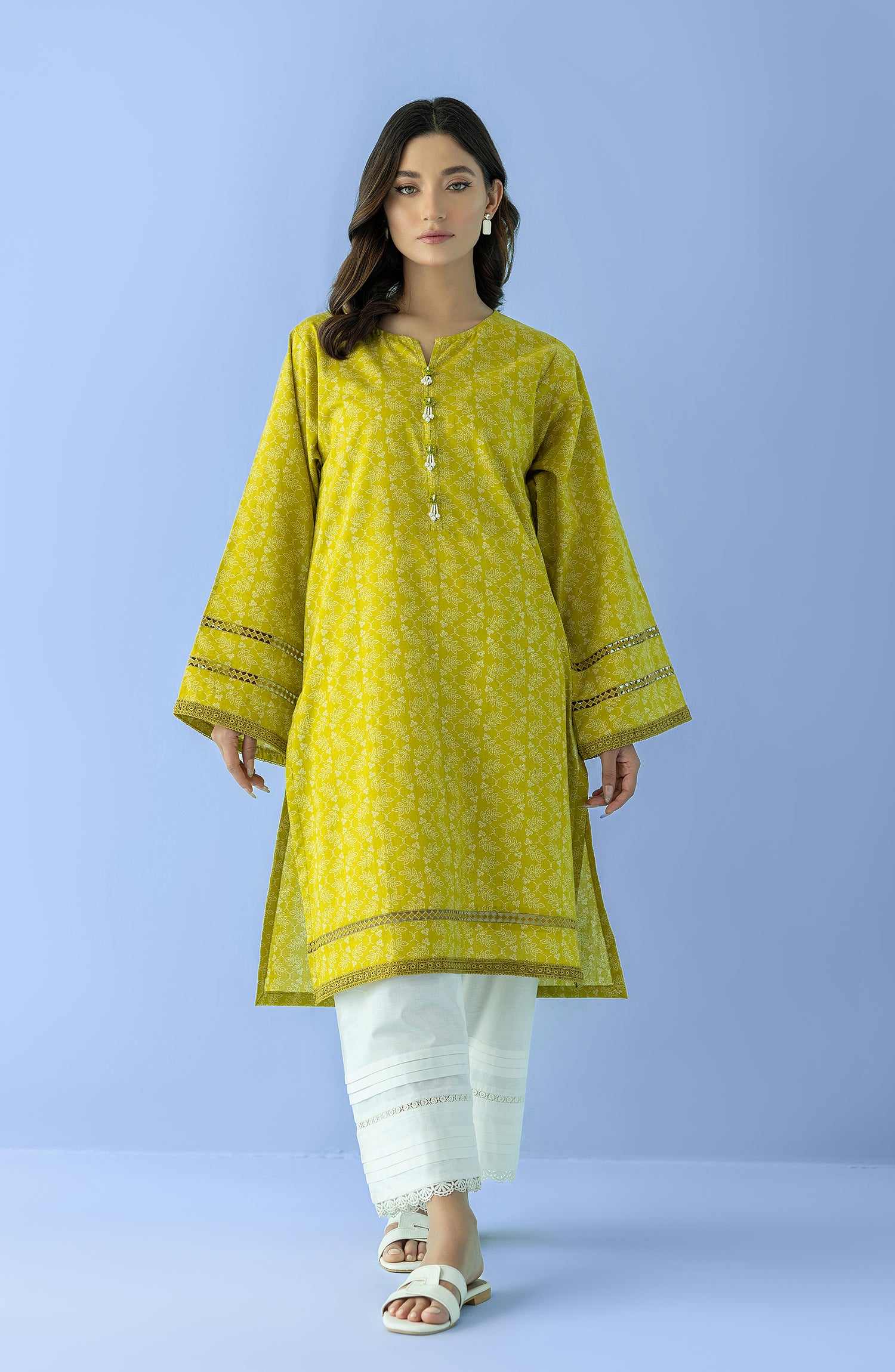 Stitched 1 Piece Printed Lawn Shirt (HCS-24-006/S YELLOW)