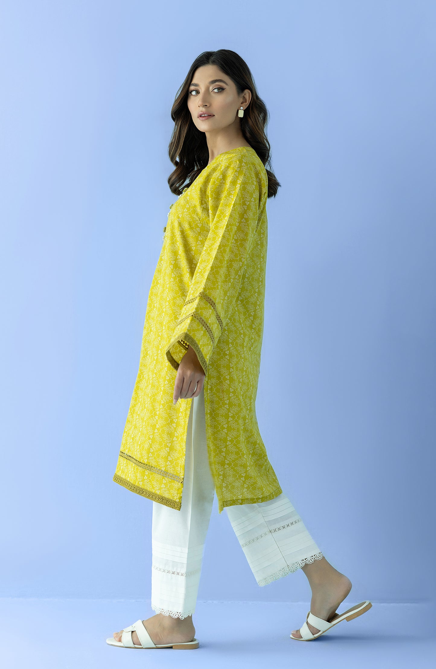 HCS-24-006/S YELLOW LAWN SCSHIRT READY TO WEAR SHIRT