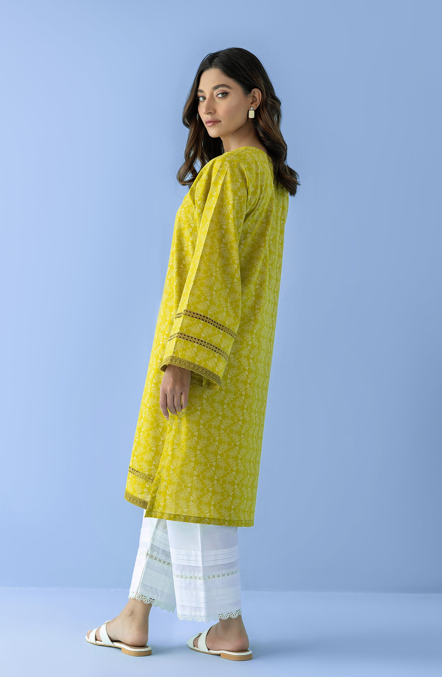 HCS-24-006/S YELLOW LAWN SCSHIRT READY TO WEAR SHIRT