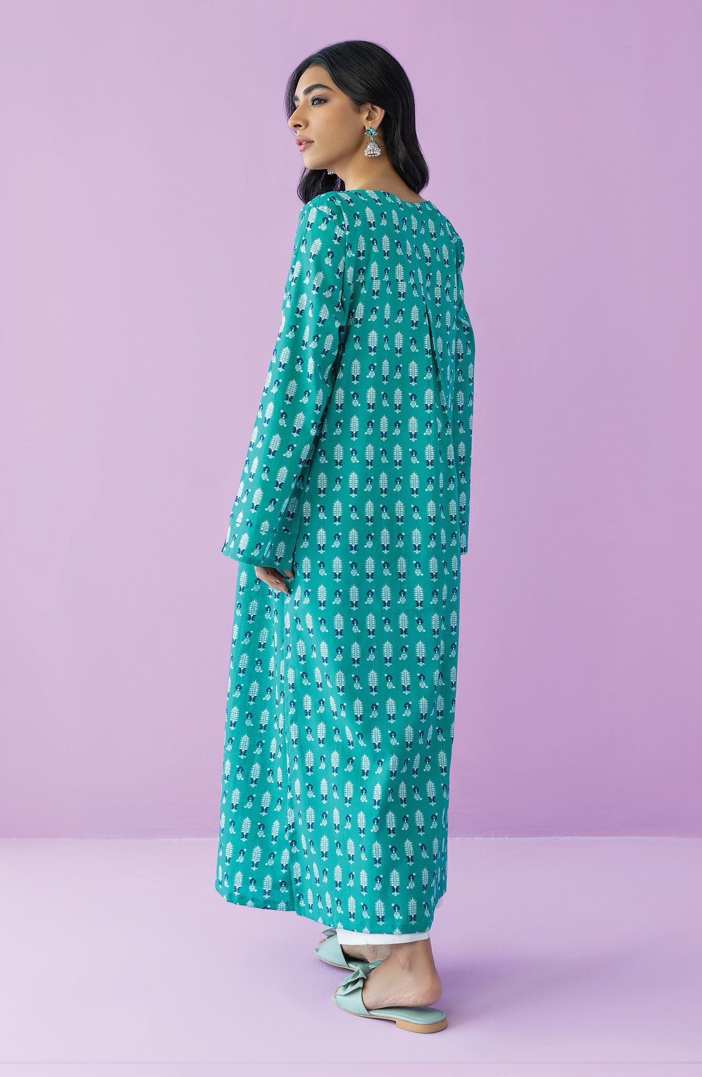 HCS-23-032/S TEAL LAWN SCSHIRT READY TO WEAR SHIRT